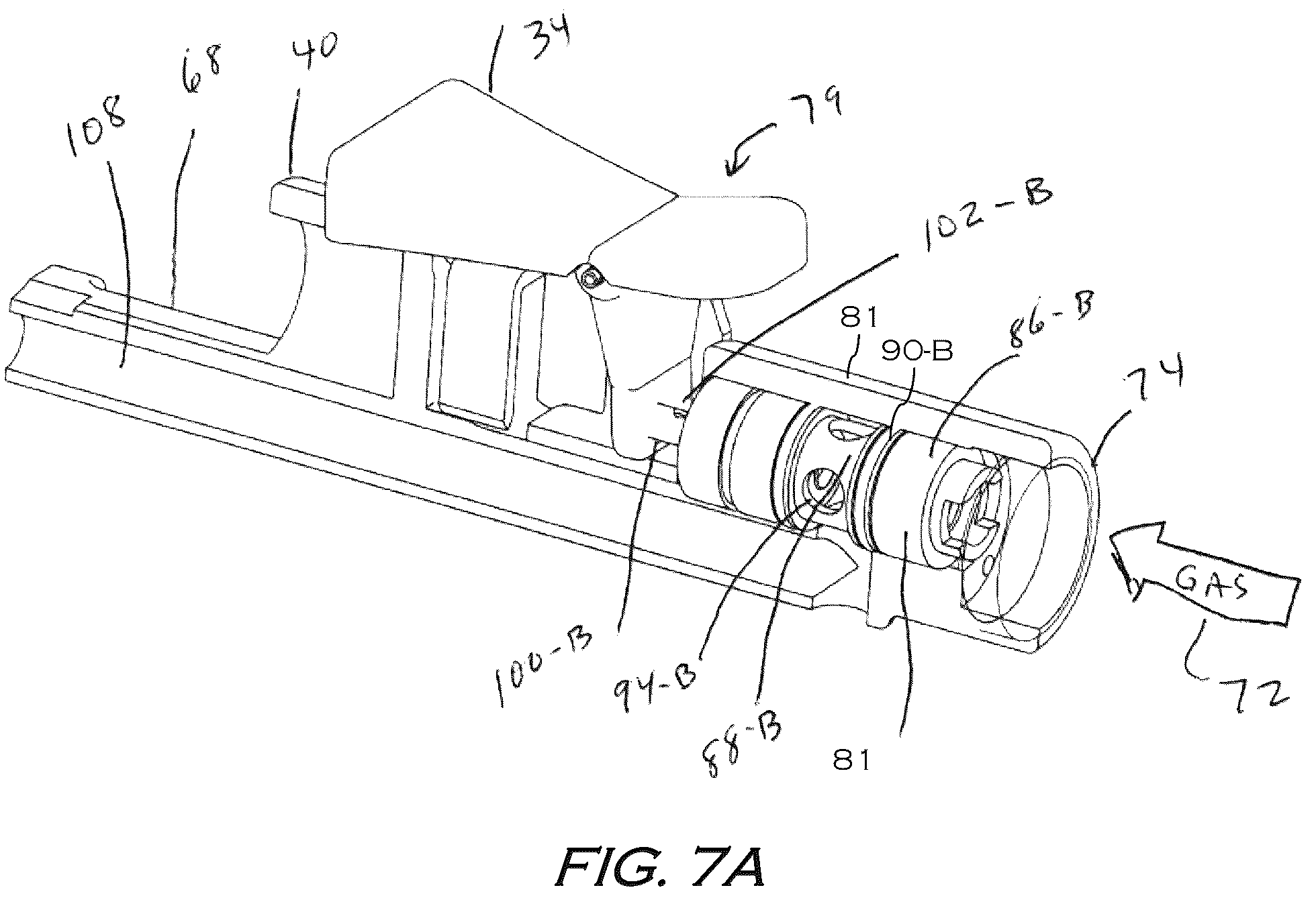 Patent US12403544 Figure 9 – Torch handle including pneumatically operated jaw