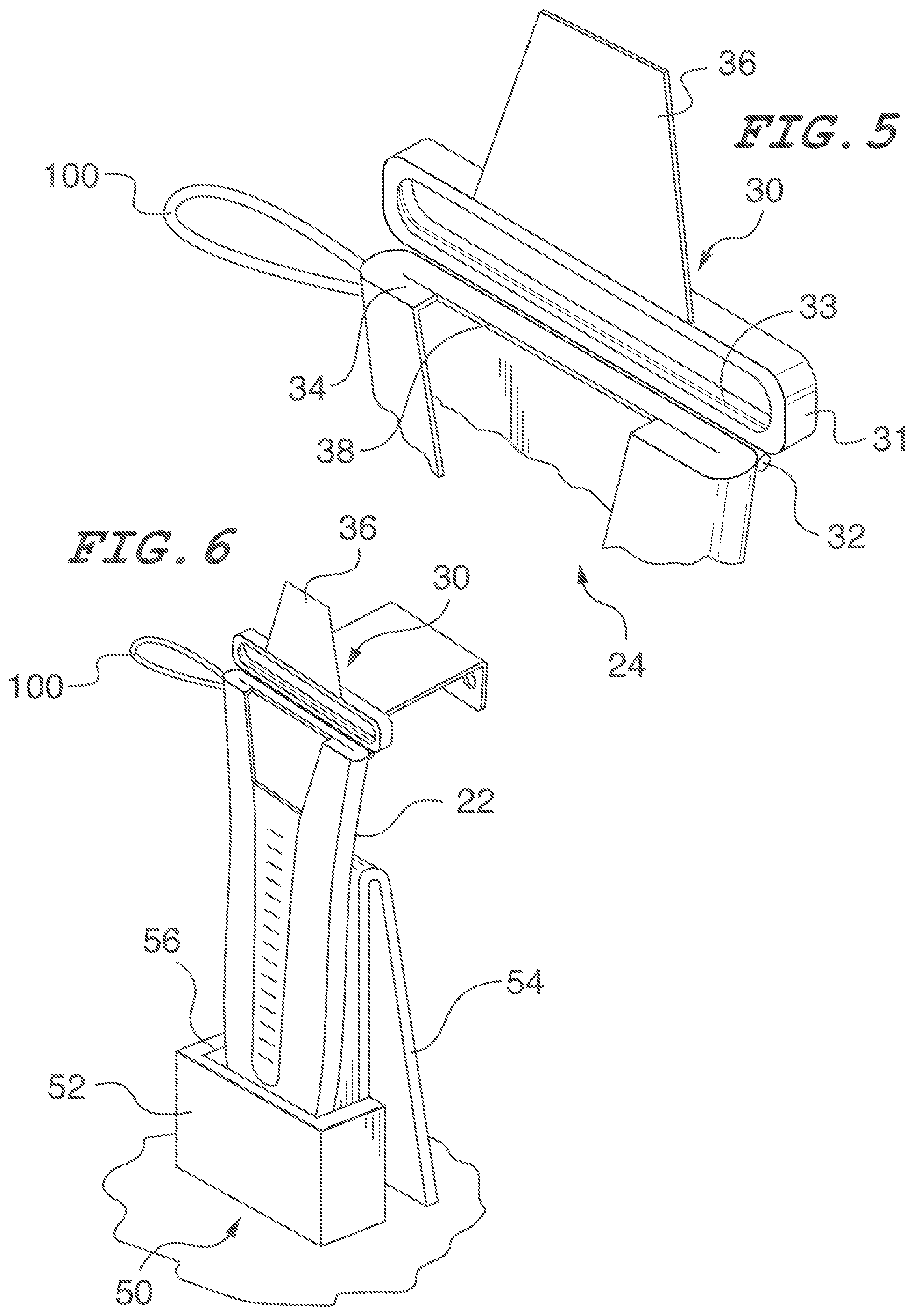 Patent US12403554 Figure 5 – Cleaning sheath for power tools with cutting blades and methods of using