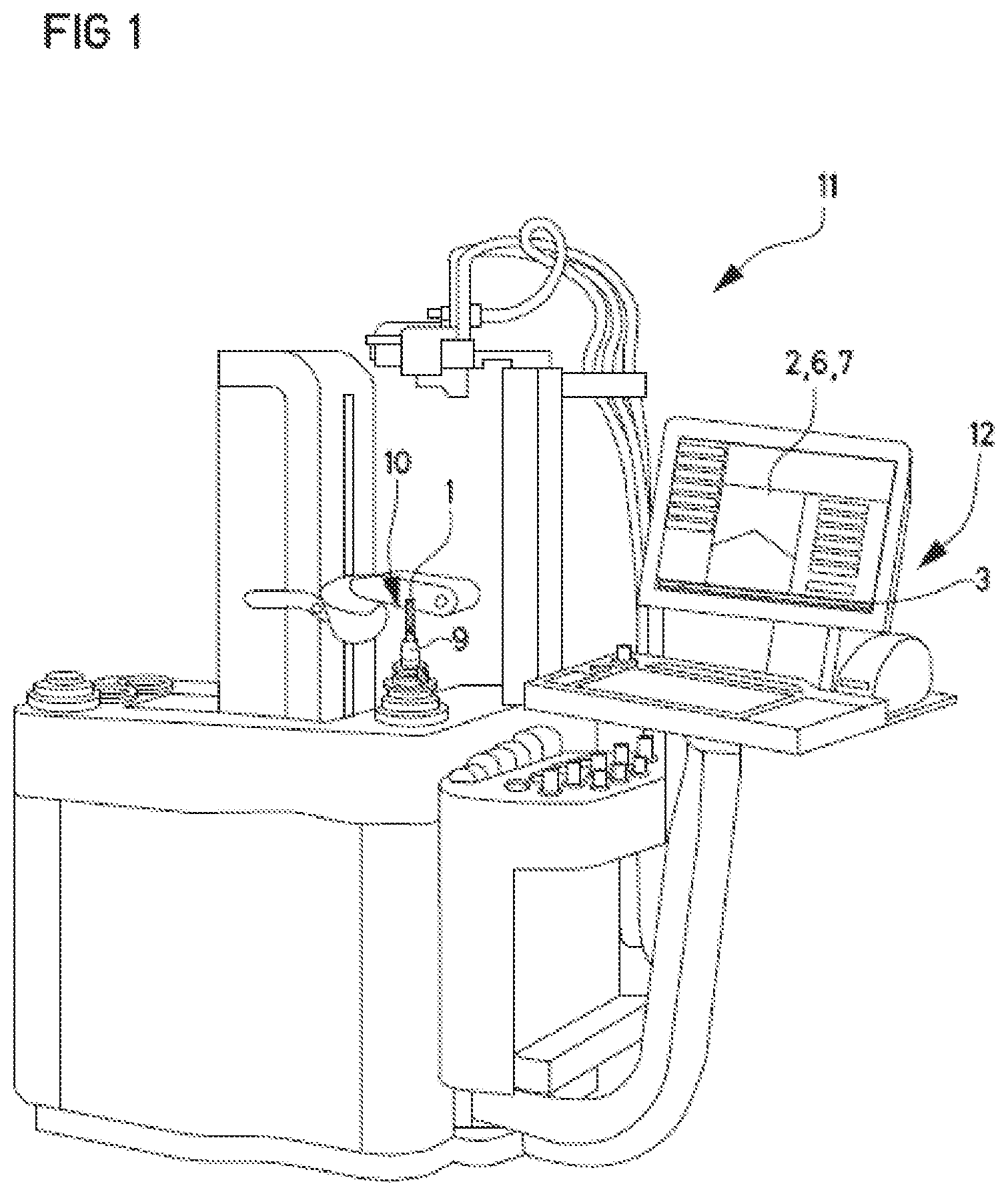 Patent US12403556 Figure 1 – Tool presetting with screen-supported tool measurement