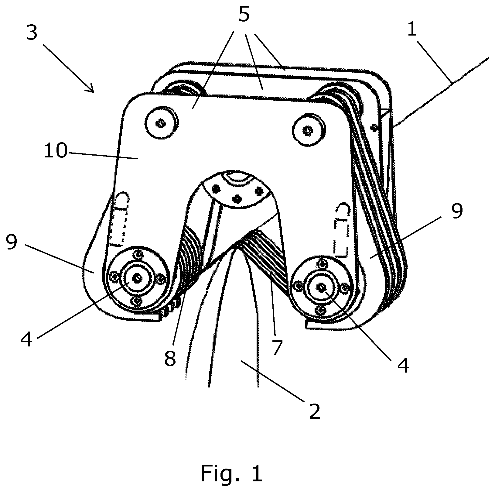 Patent US12403558 — Grinding tool for grinding a leading edge of a wind turbine blade — Figure 1