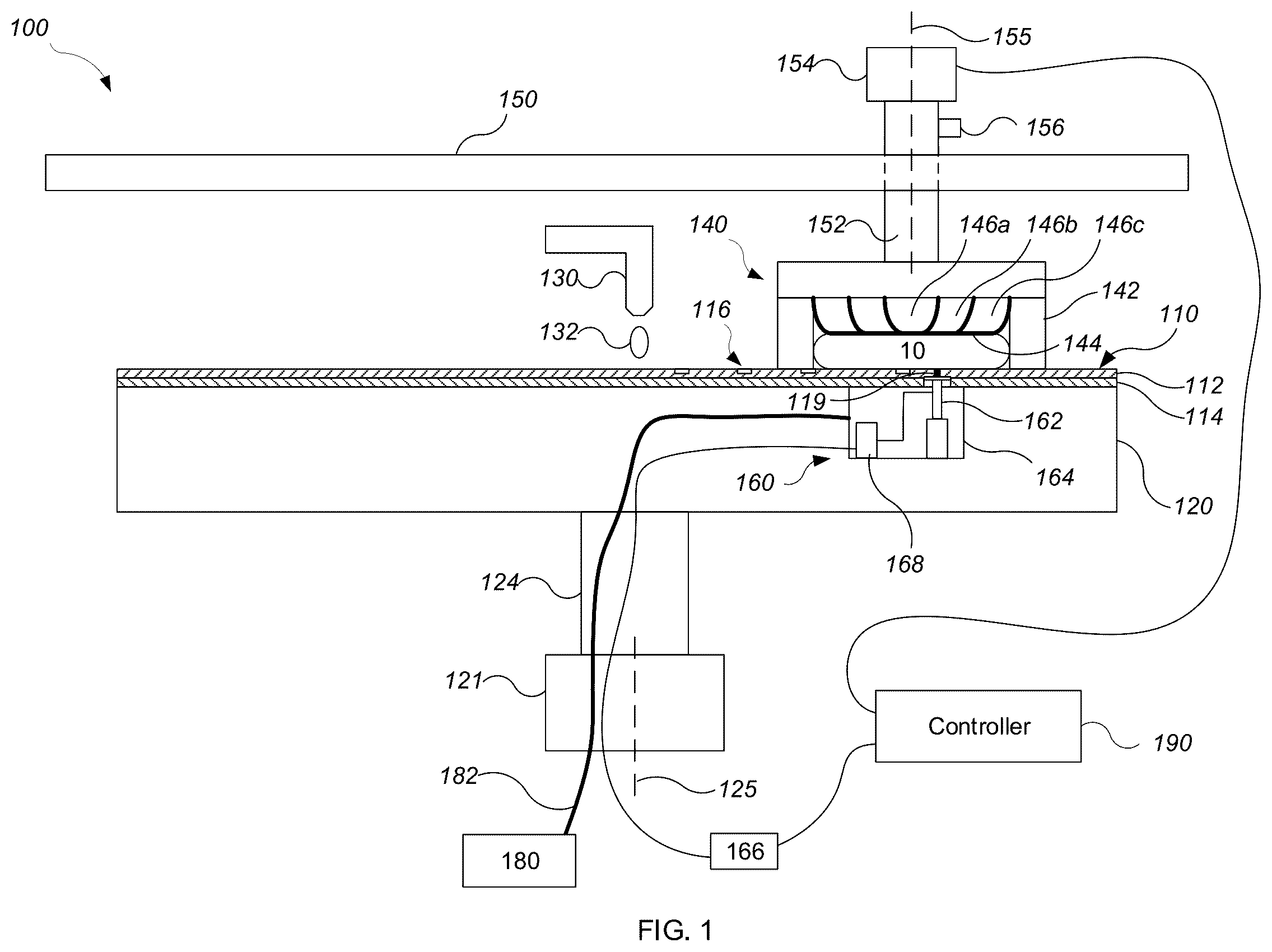Patent US12403560 Figure 1 – Determining substrate precession with acoustic signals