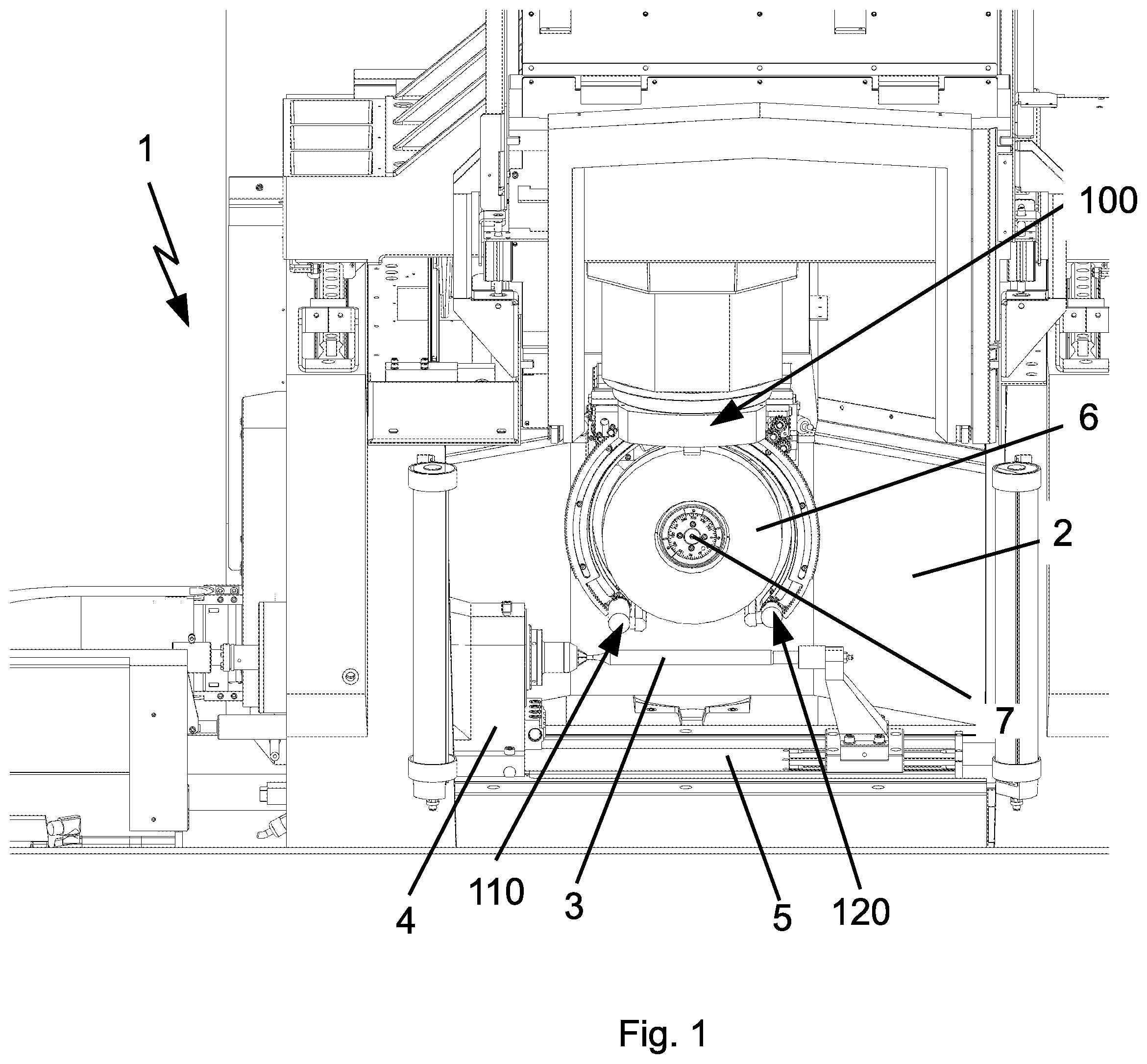 Patent US12403562 Figure 1 – Cooling lubricant nozzle carrier for a grinding machine, grind-ing machine having such a cooling lubricant nozzle carrier, and method for operating a cooling lubricant nozzle carrier