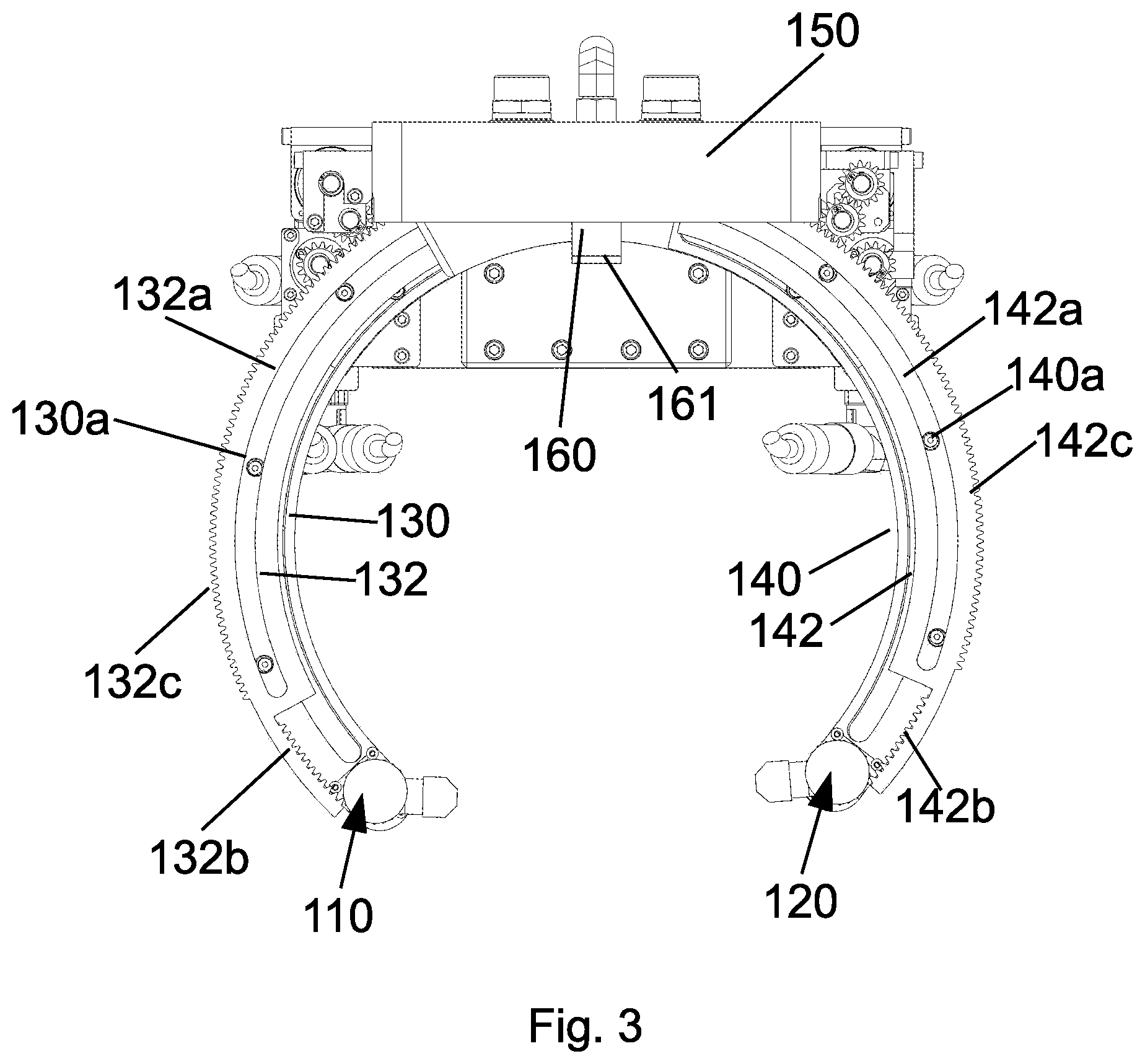 Patent US12403562 Figure 3 – Cooling lubricant nozzle carrier for a grinding machine, grind-ing machine having such a cooling lubricant nozzle carrier, and method for operating a cooling lubricant nozzle carrier