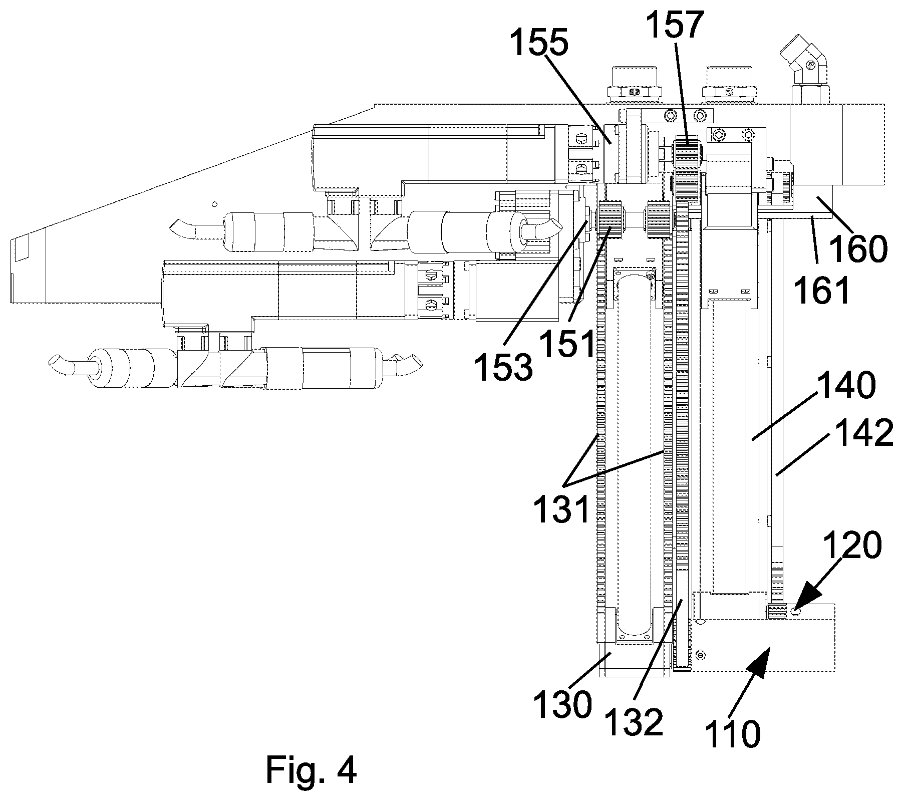 Patent US12403562 Figure 4 – Cooling lubricant nozzle carrier for a grinding machine, grind-ing machine having such a cooling lubricant nozzle carrier, and method for operating a cooling lubricant nozzle carrier