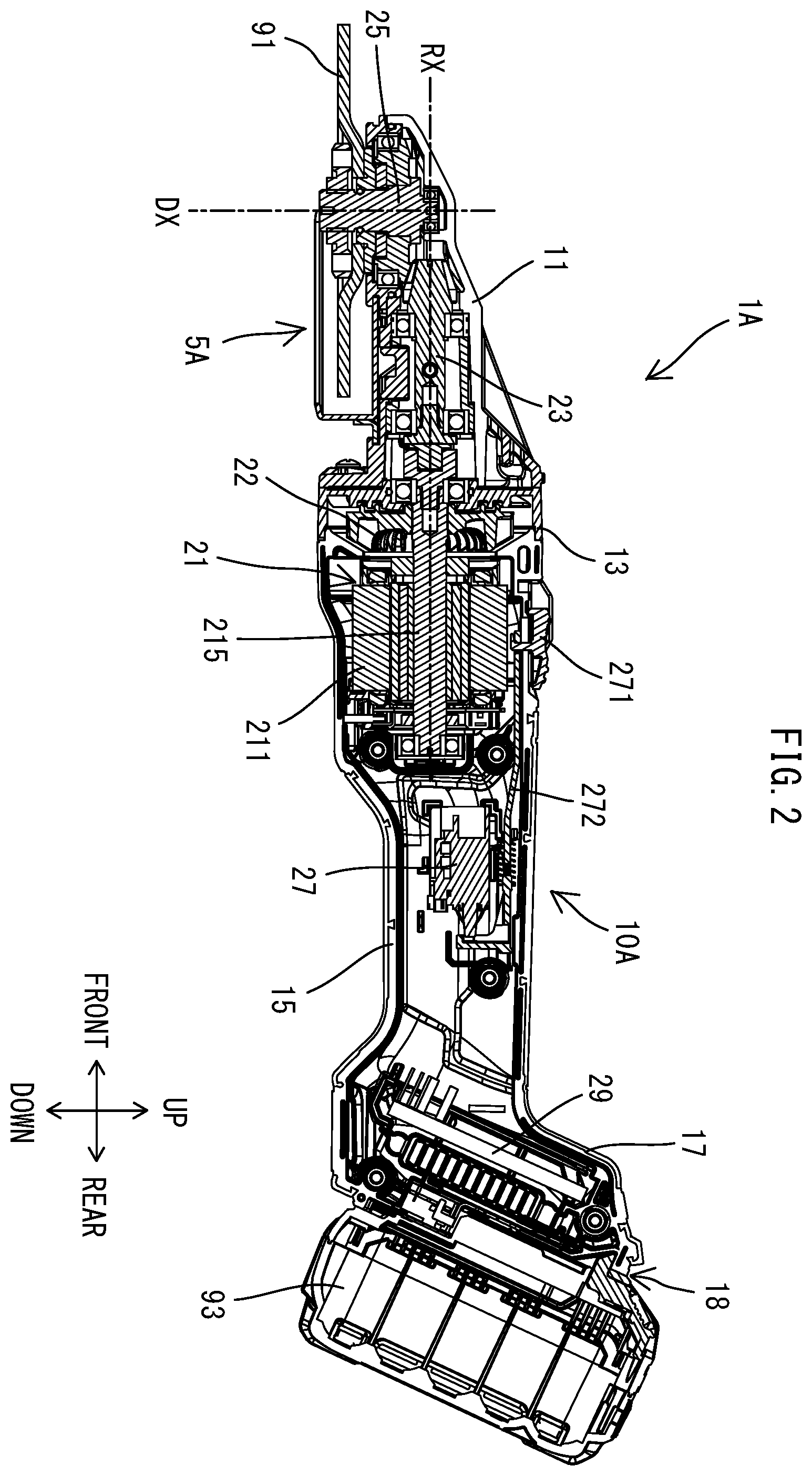 Patent US12403563 Figure 2 – Power tool