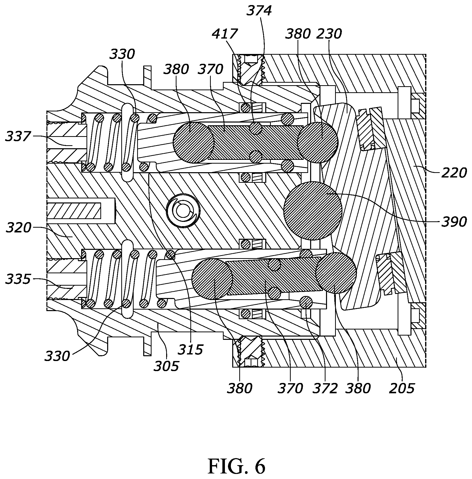 Patent US12403580 Figure 7 – Member for adjusting force application in reciprocating assembly