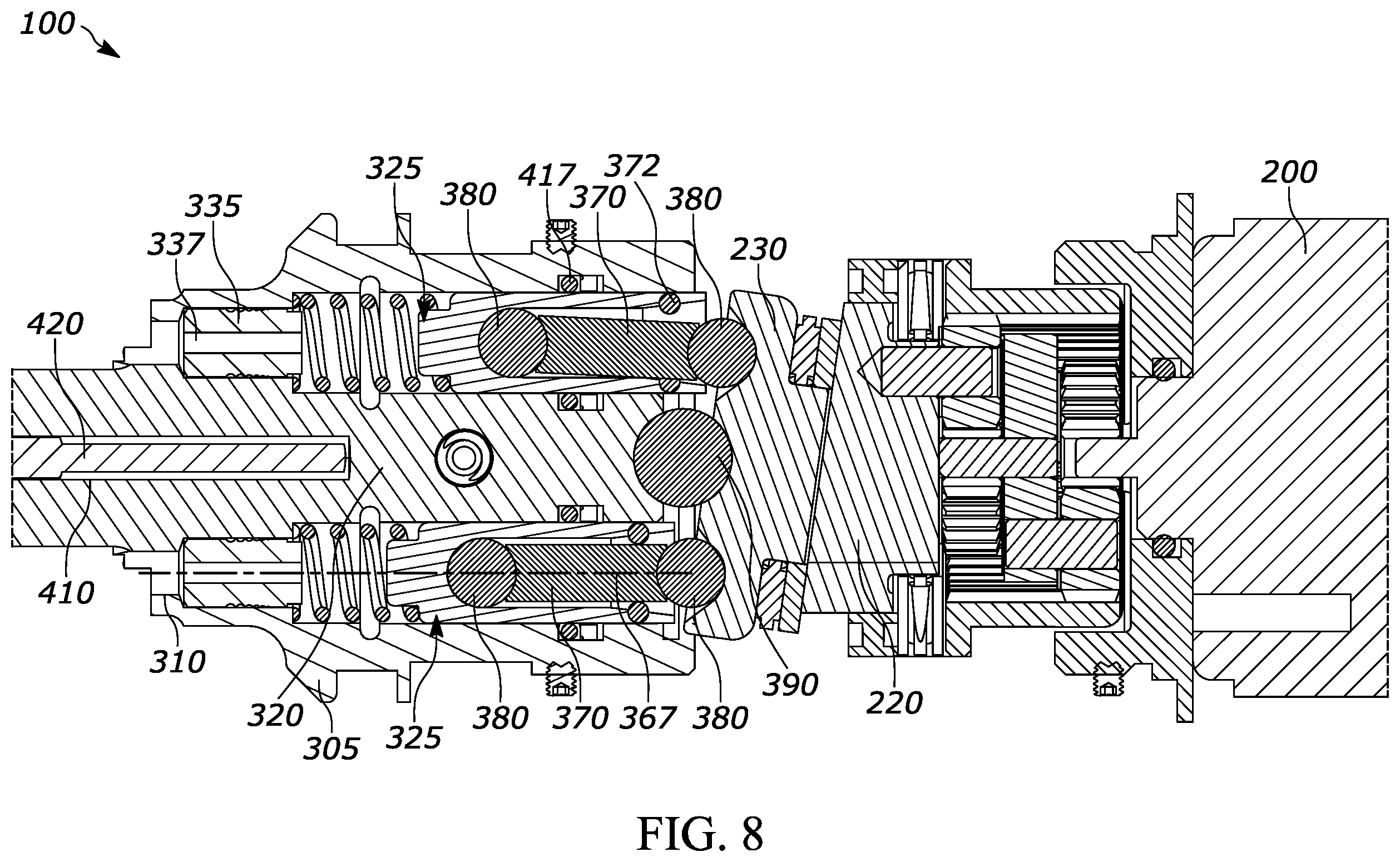 Patent US12403580 Figure 9 – Member for adjusting force application in reciprocating assembly