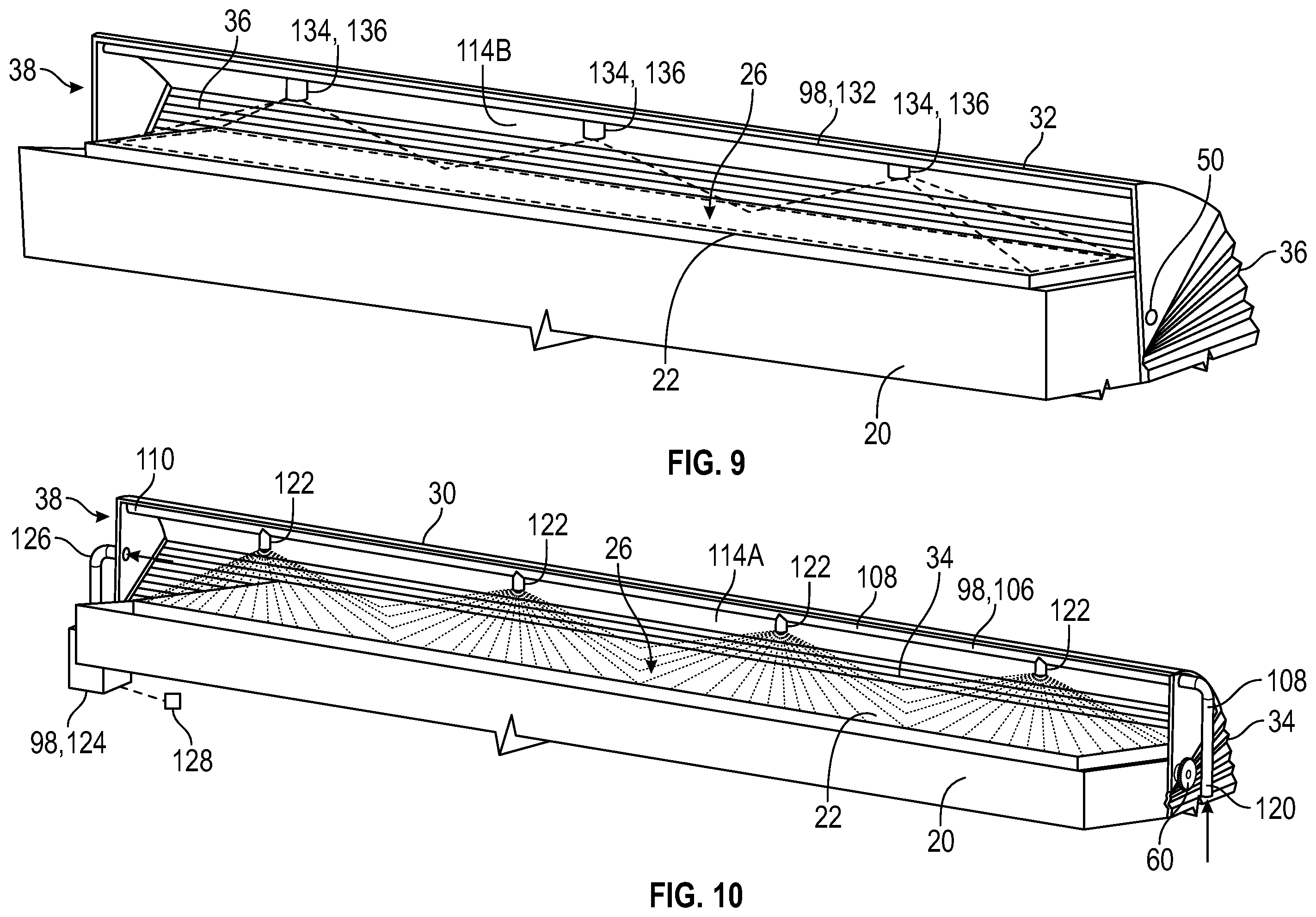 Patent US12403582 Figure 7 – Housing assembly for selectively receiving a part and a method of removing particles from a frictional surface of a pad