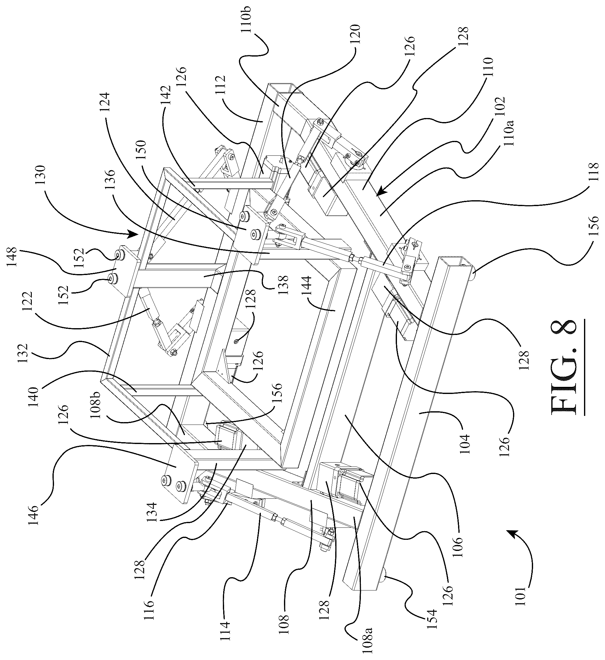 Patent US12403592 Figure 6 – Motion base for displacing an object above a support surface