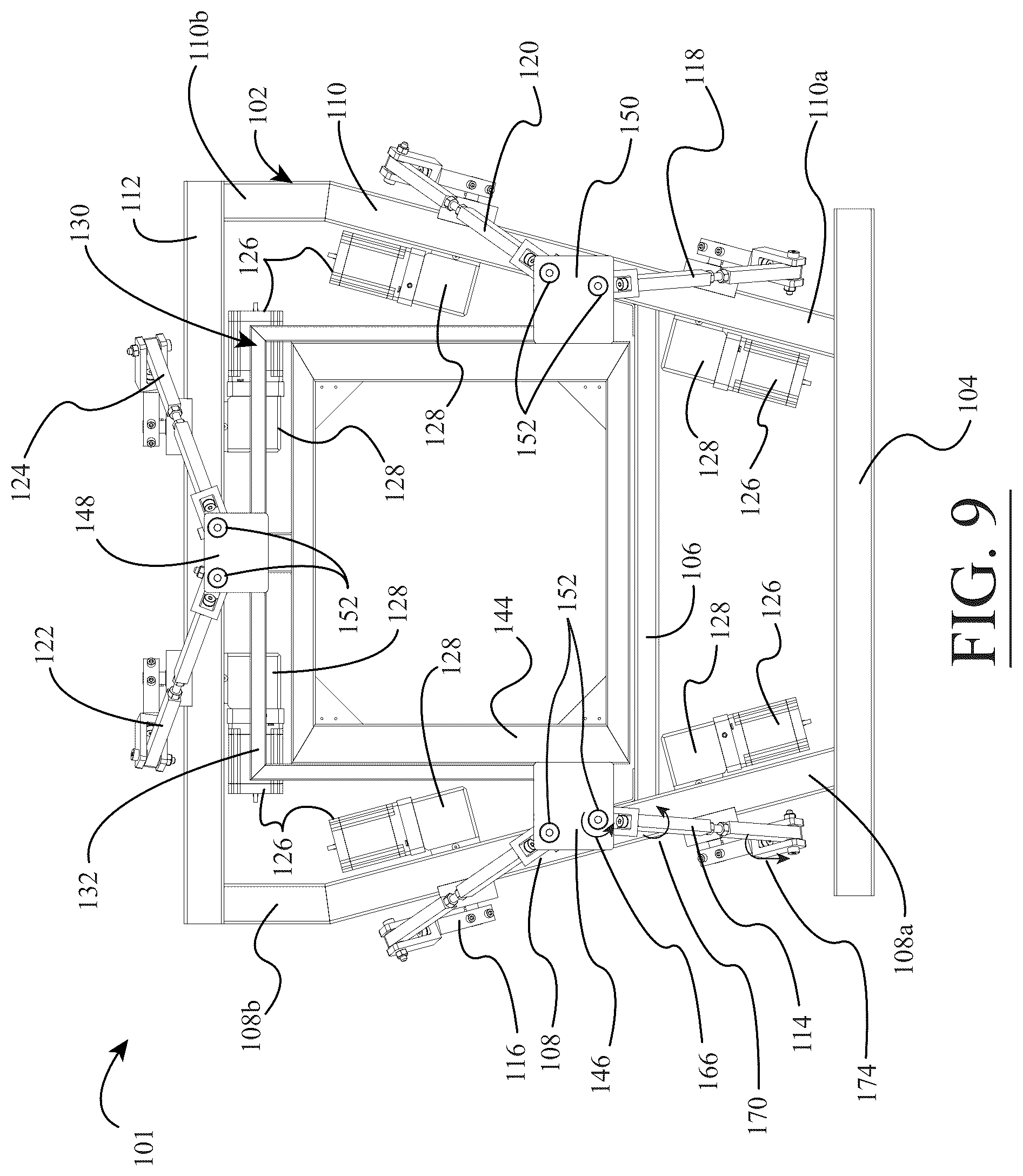 Patent US12403592 Figure 7 – Motion base for displacing an object above a support surface