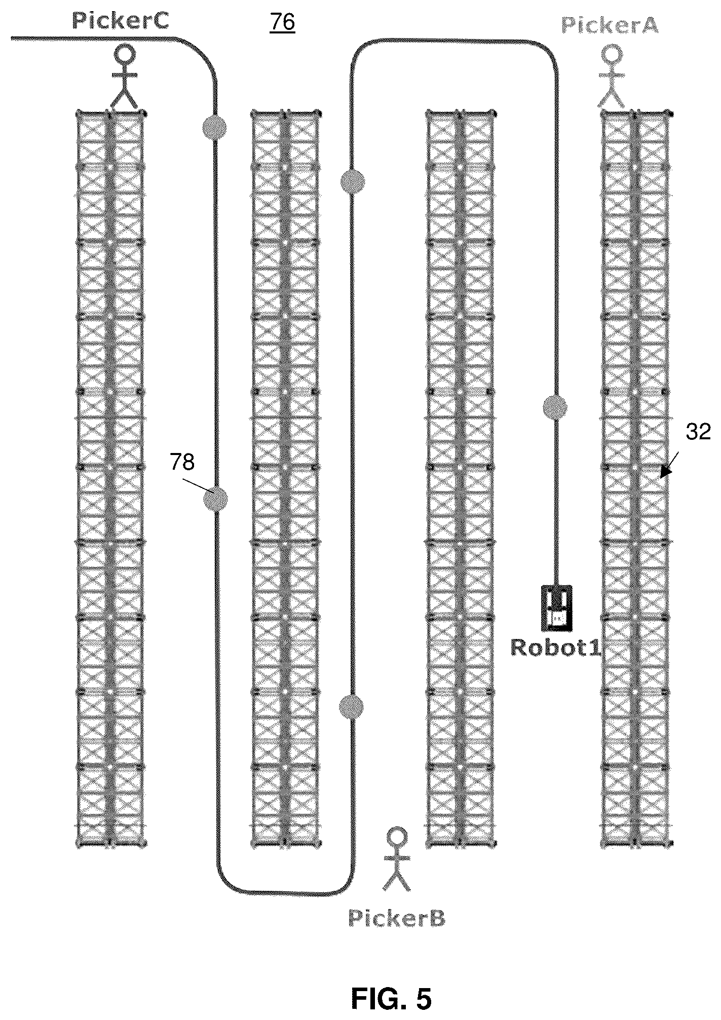 Patent US12403601 Figure 5 – System and method for queueing robot operations in a warehouse environment based on workflow optimization instructions