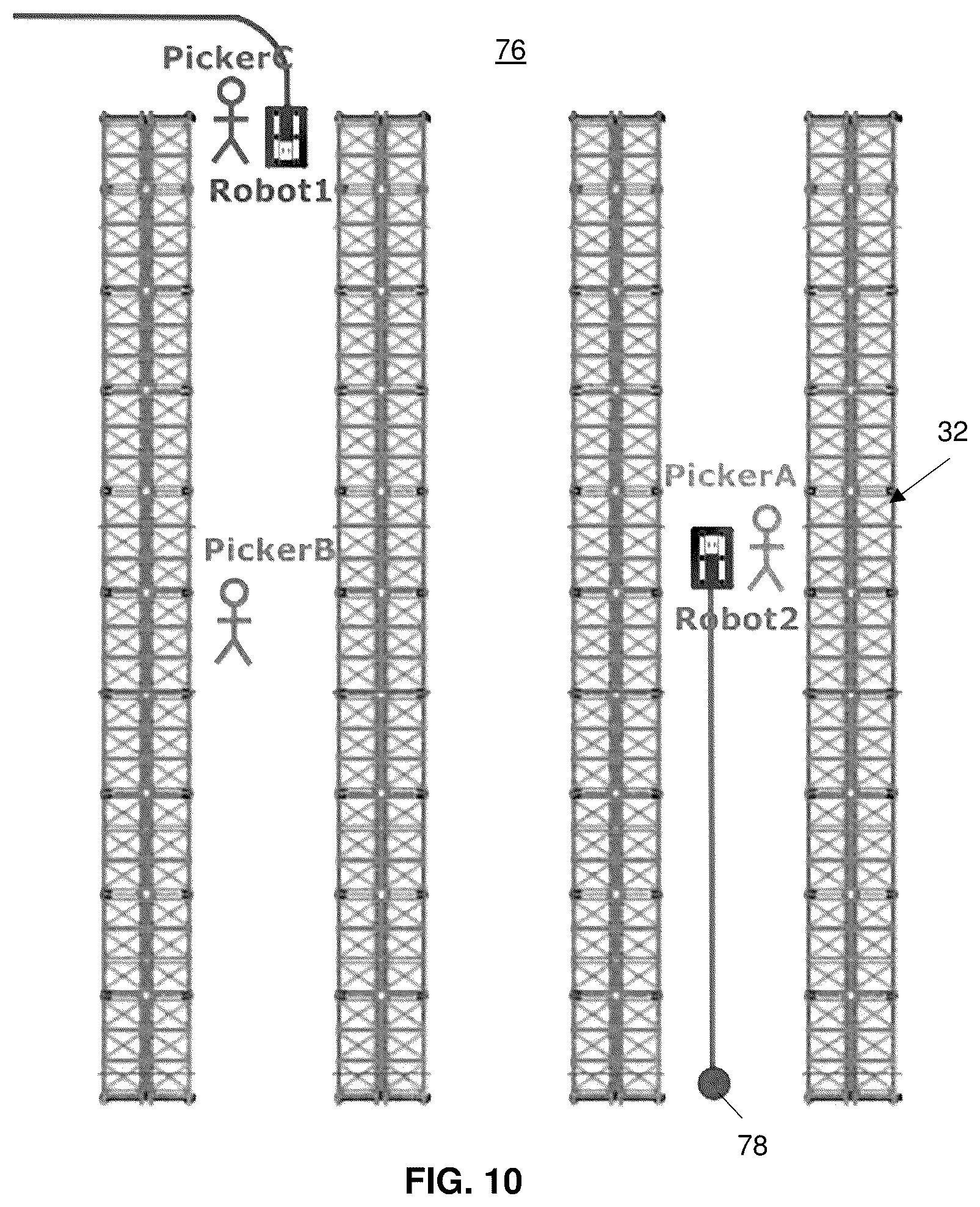 Patent US12403601 Figure 10 – System and method for queueing robot operations in a warehouse environment based on workflow optimization instructions