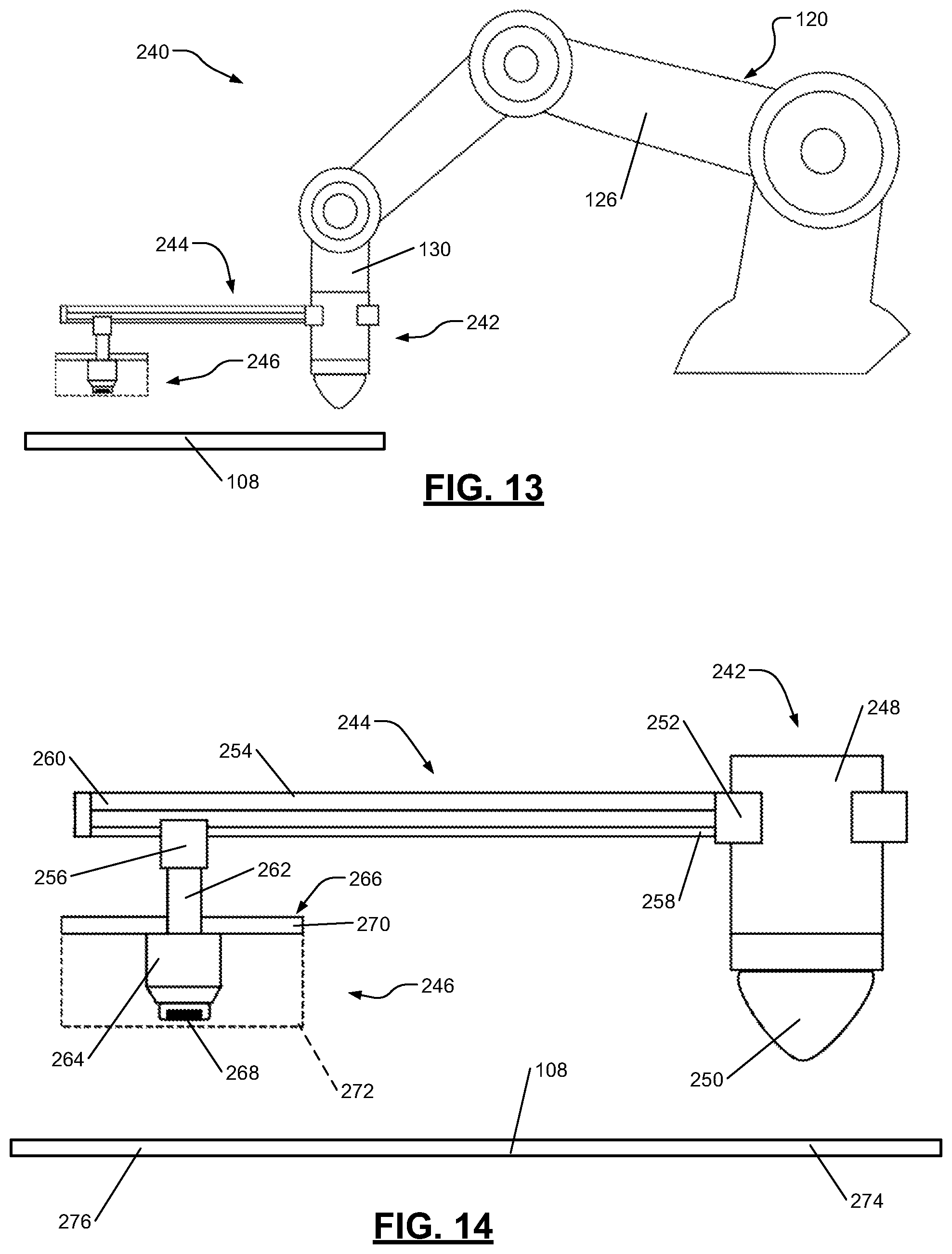 Patent US12403612 Figure 4 – Robot-mounted lamp assembly for curing paint