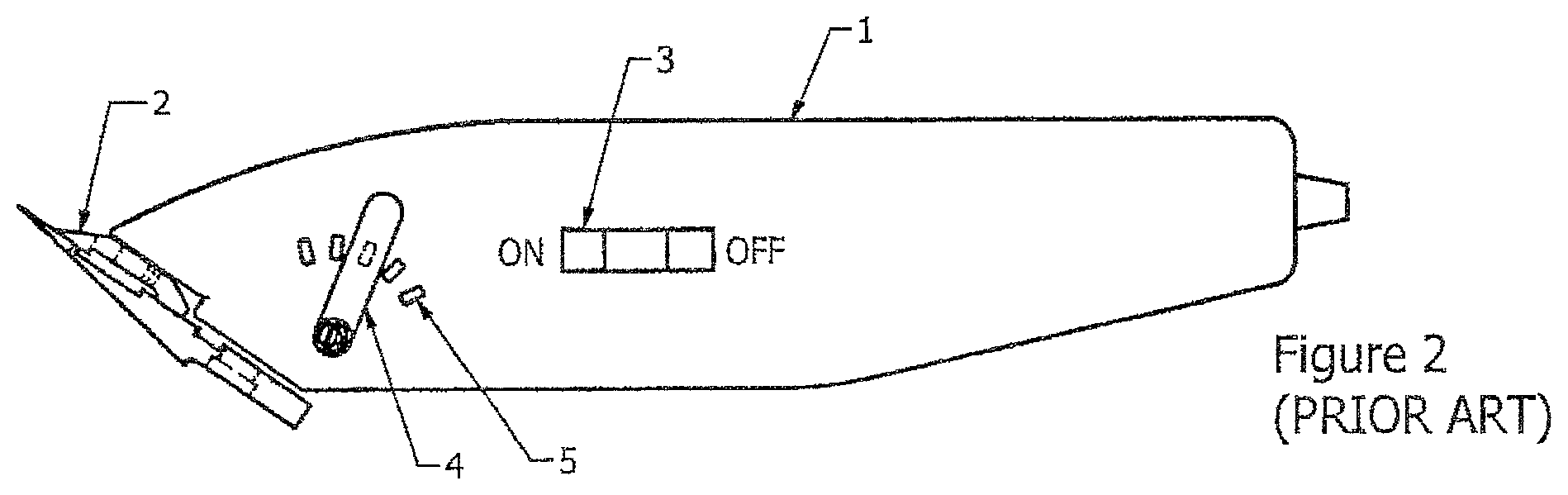 Patent US12403619 Figure 2 – Hair clippers with flexing electrically adjustable blades