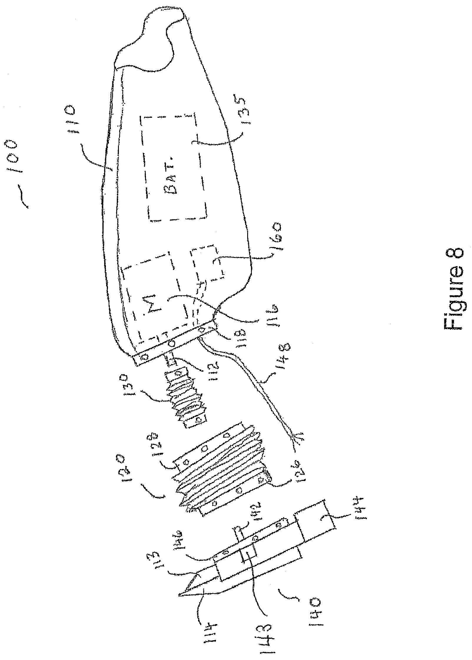 Patent US12403619 Figure 8 – Hair clippers with flexing electrically adjustable blades