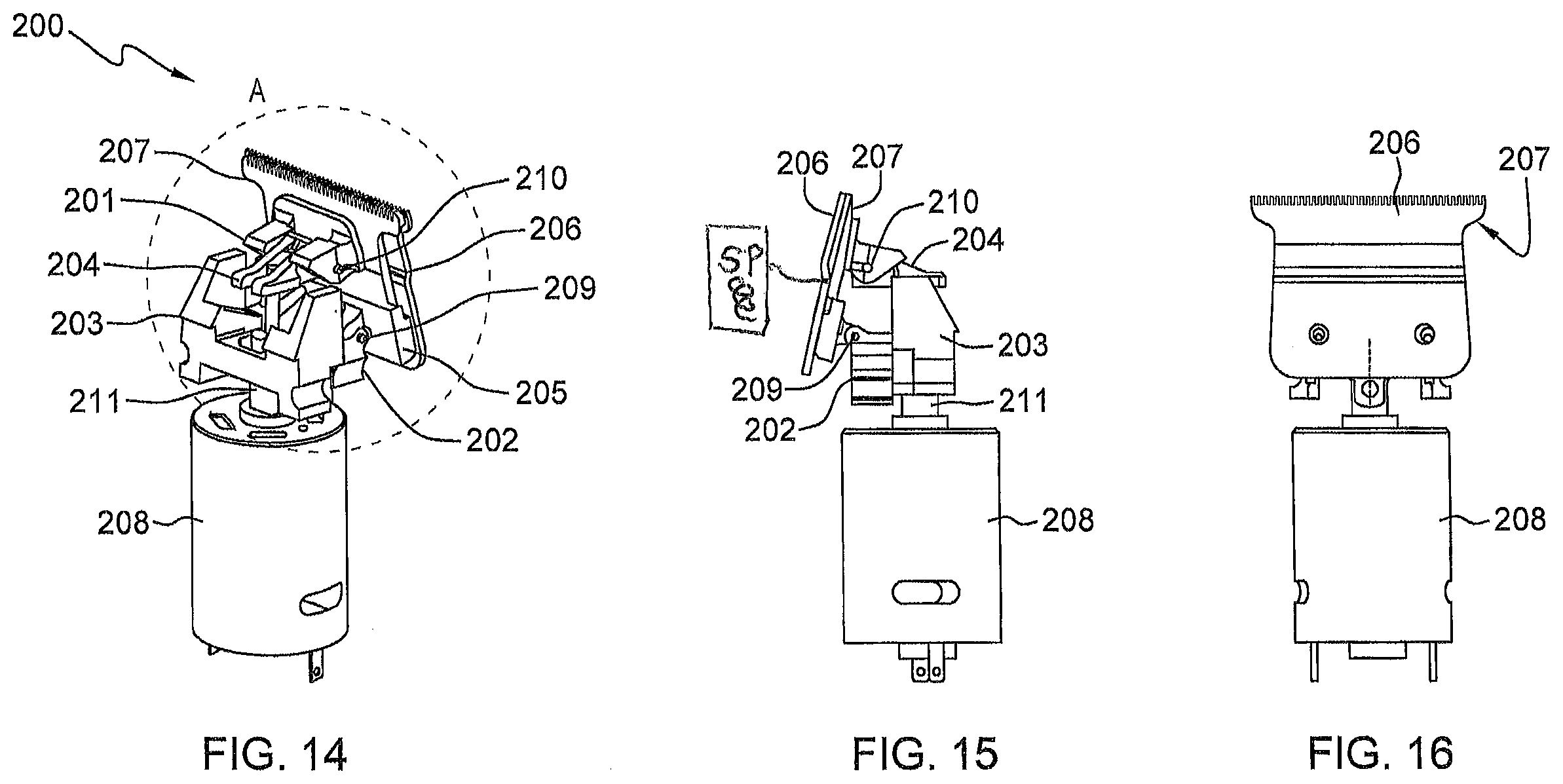 Patent US12403619 Figure 12 – Hair clippers with flexing electrically adjustable blades