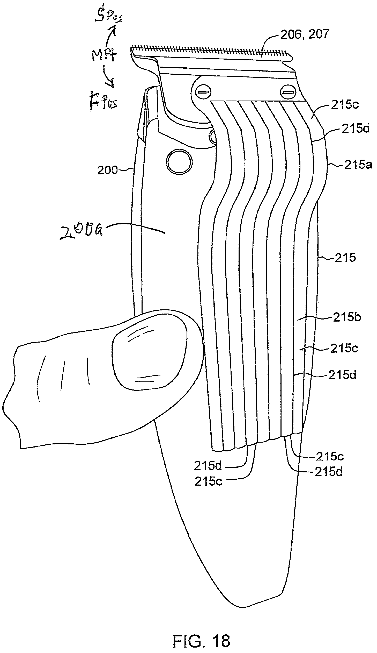 Patent US12403619 Figure 14 – Hair clippers with flexing electrically adjustable blades