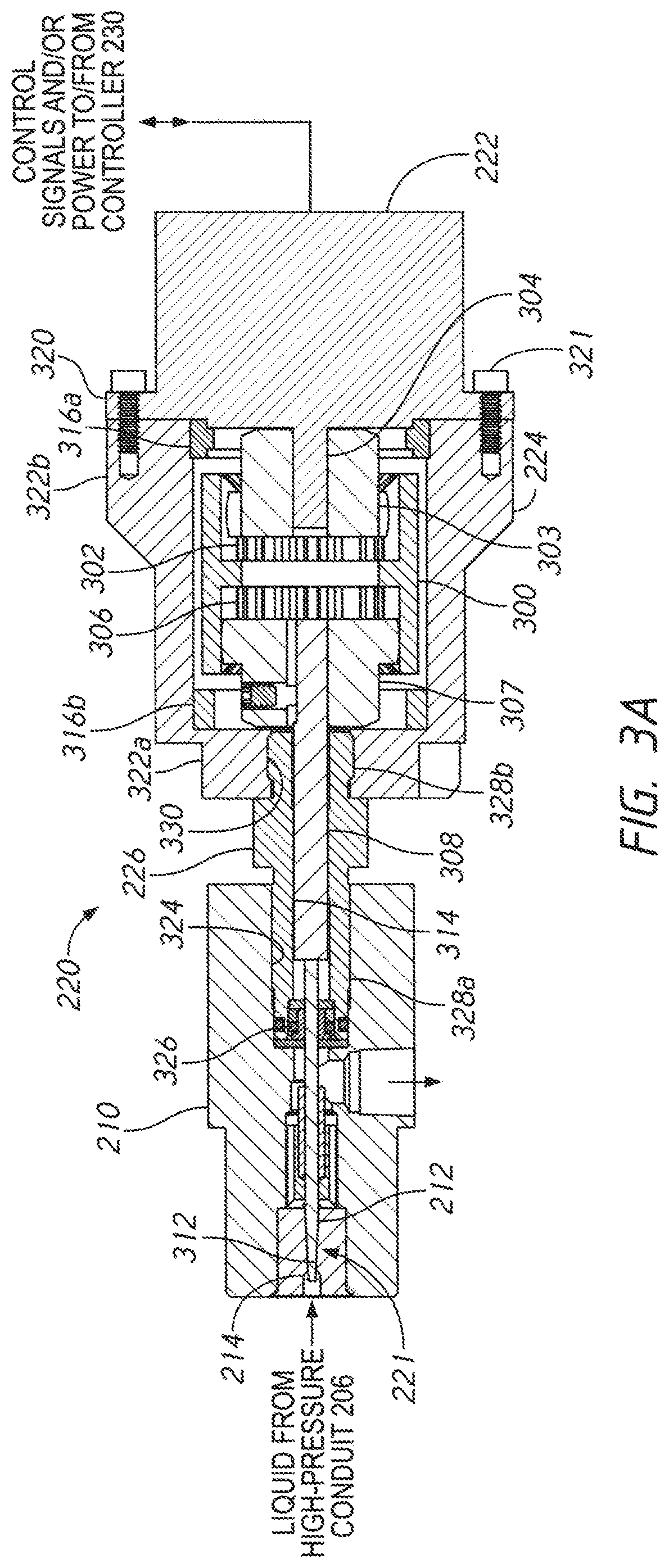 Patent US12403621 Figure 3 – Motorized systems and associated methods for controlling an adjustable dump orifice on a liquid jet cutting system
