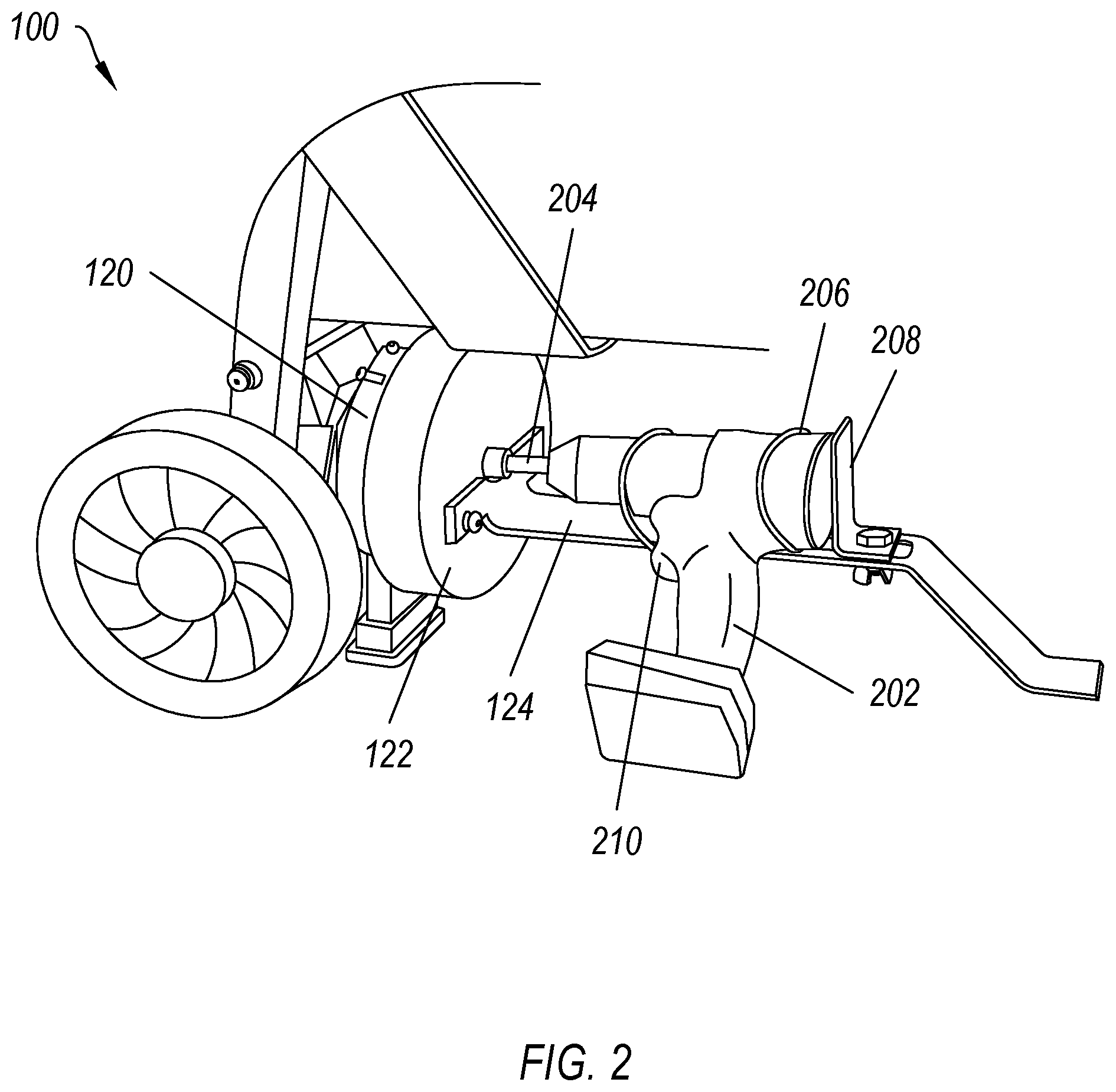 Patent US12403622 Figure 2 – Cordless drill powered log splitter