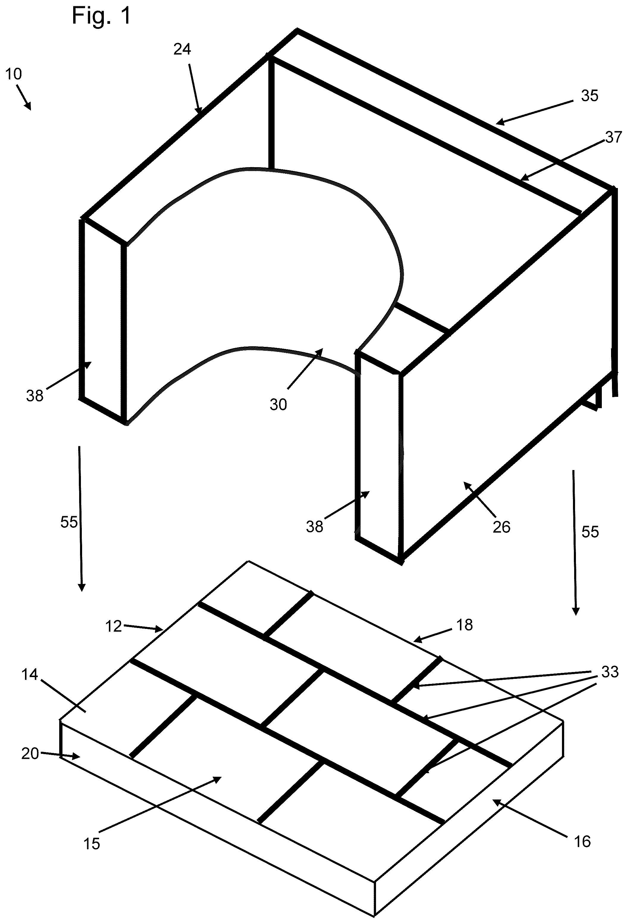 Patent US12403626 Figure 1 – Pipe collar, mold and method