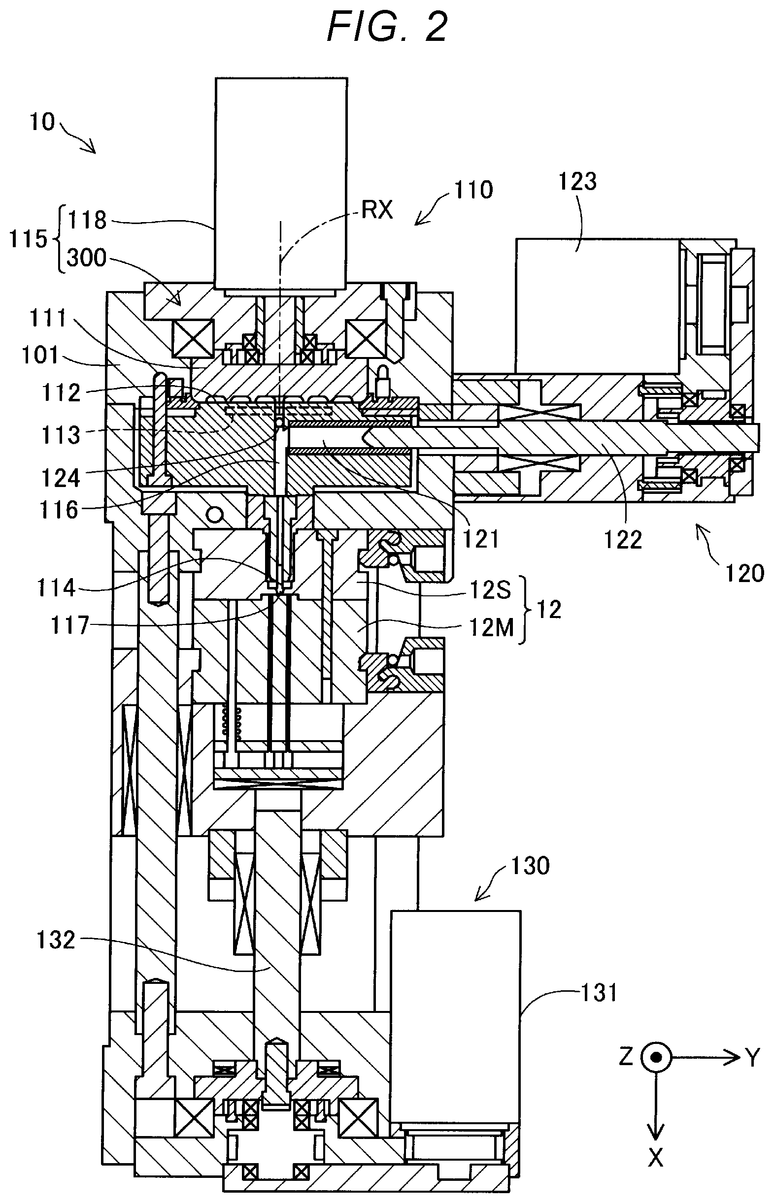 Patent US12403640 Figure 2 – Plasticizing device, injection molding device, and three-dimensional shaping device