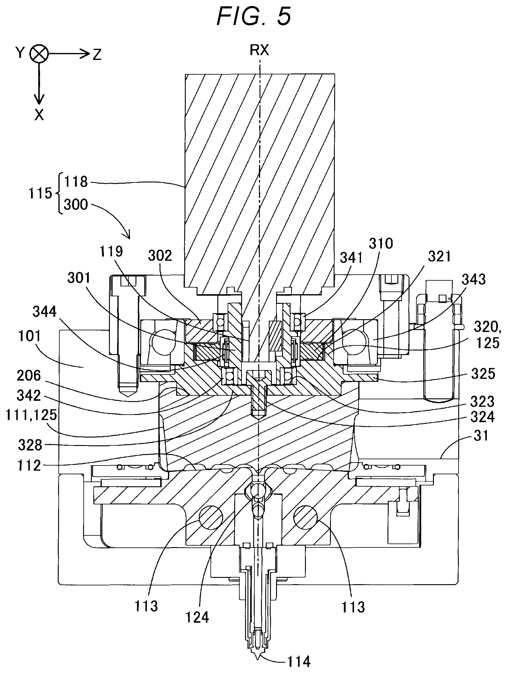 Patent US12403640 Figure 5 – Plasticizing device, injection molding device, and three-dimensional shaping device