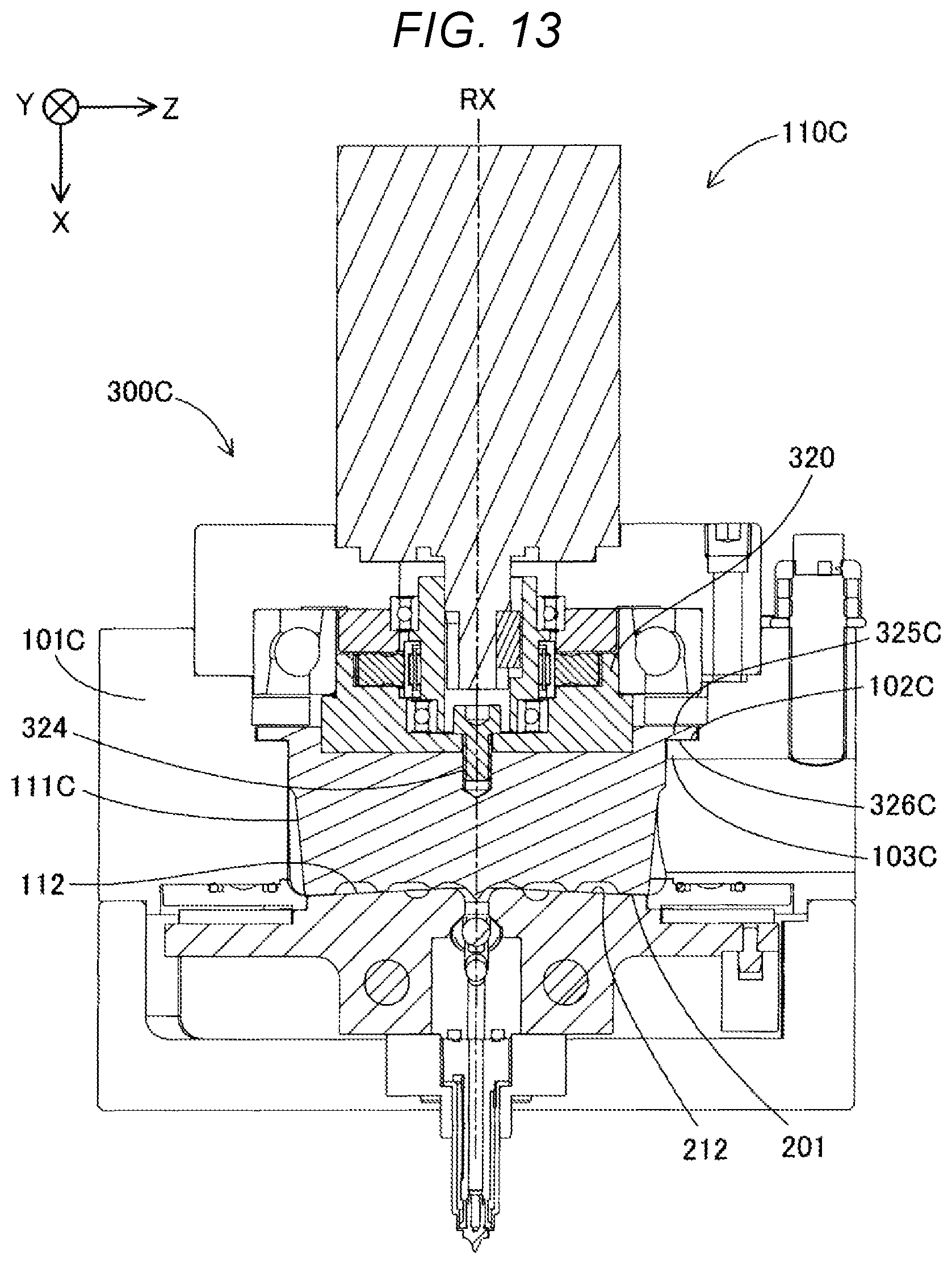 Patent US12403640 Figure 12 – Plasticizing device, injection molding device, and three-dimensional shaping device