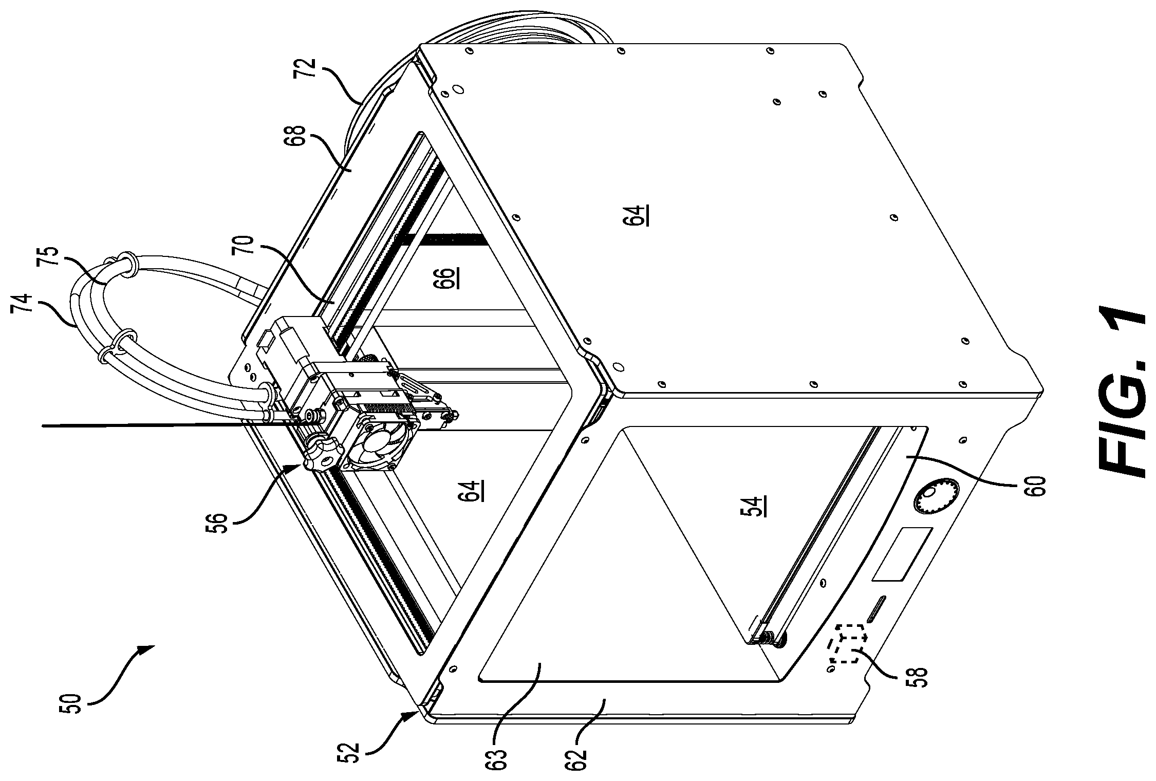 Patent US12403653 Figure 1 – Extruder head assembly for additive manufacturing machines