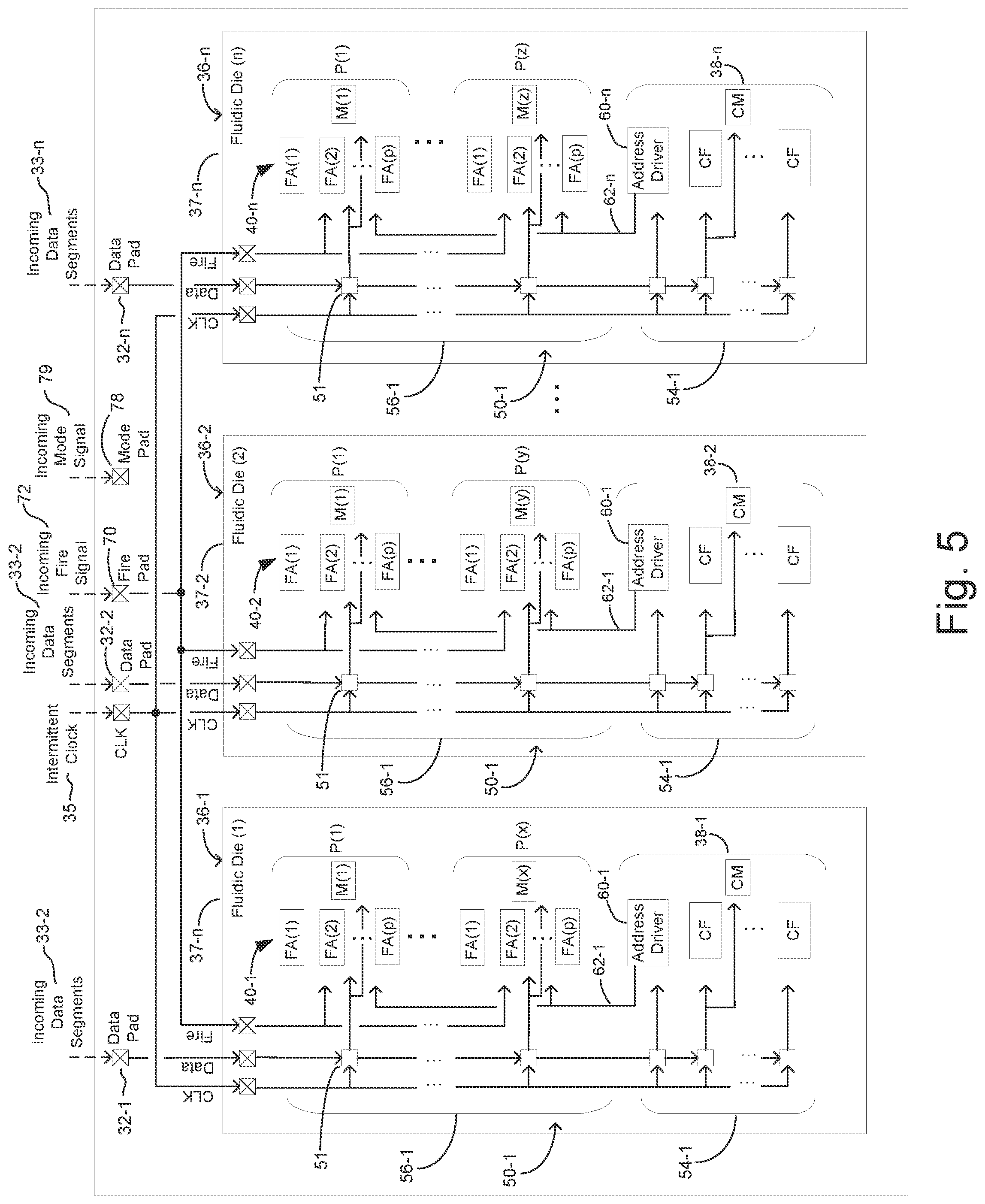 Patent US12403689 Figure 6 – Print component with memory array using intermittent clock signal
