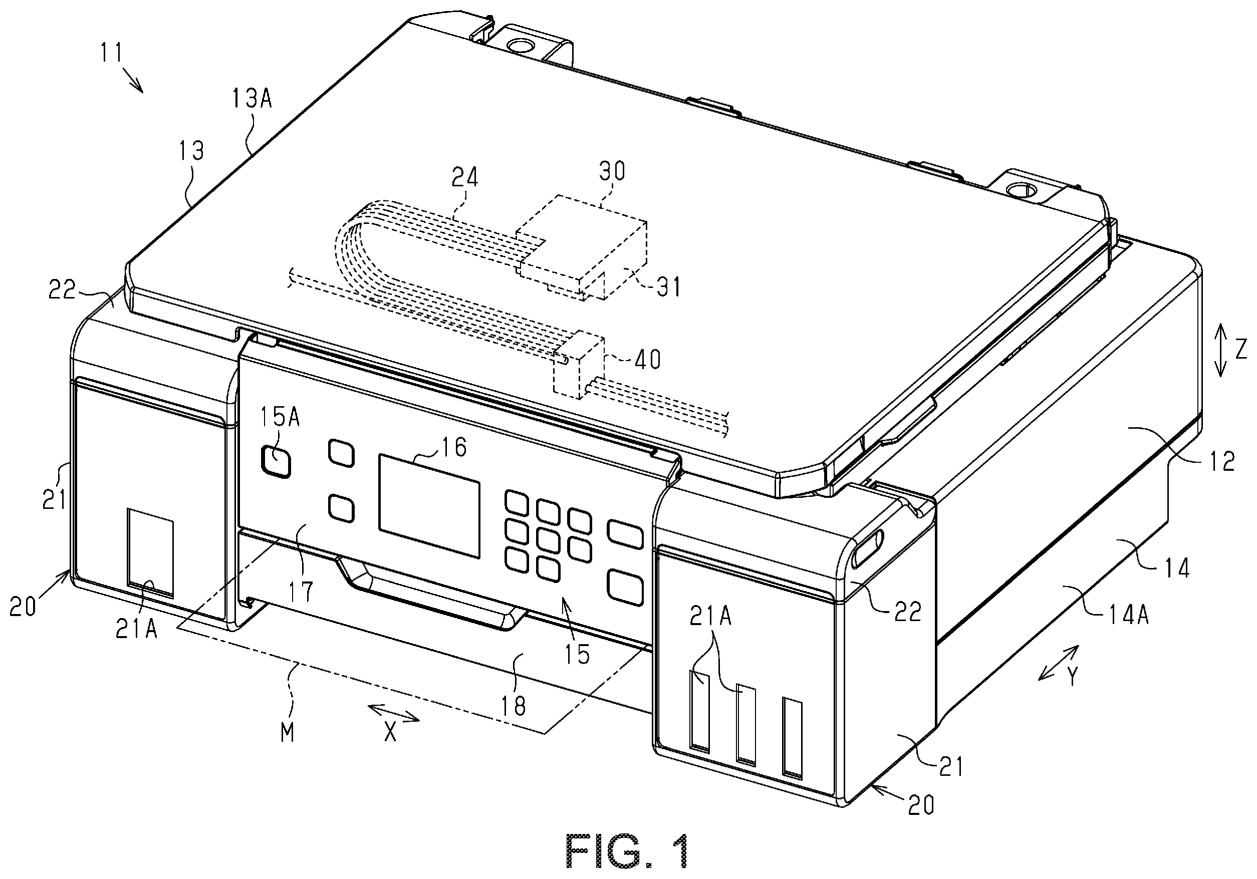 Patent US12403699 Figure 1 – Liquid ejection apparatus