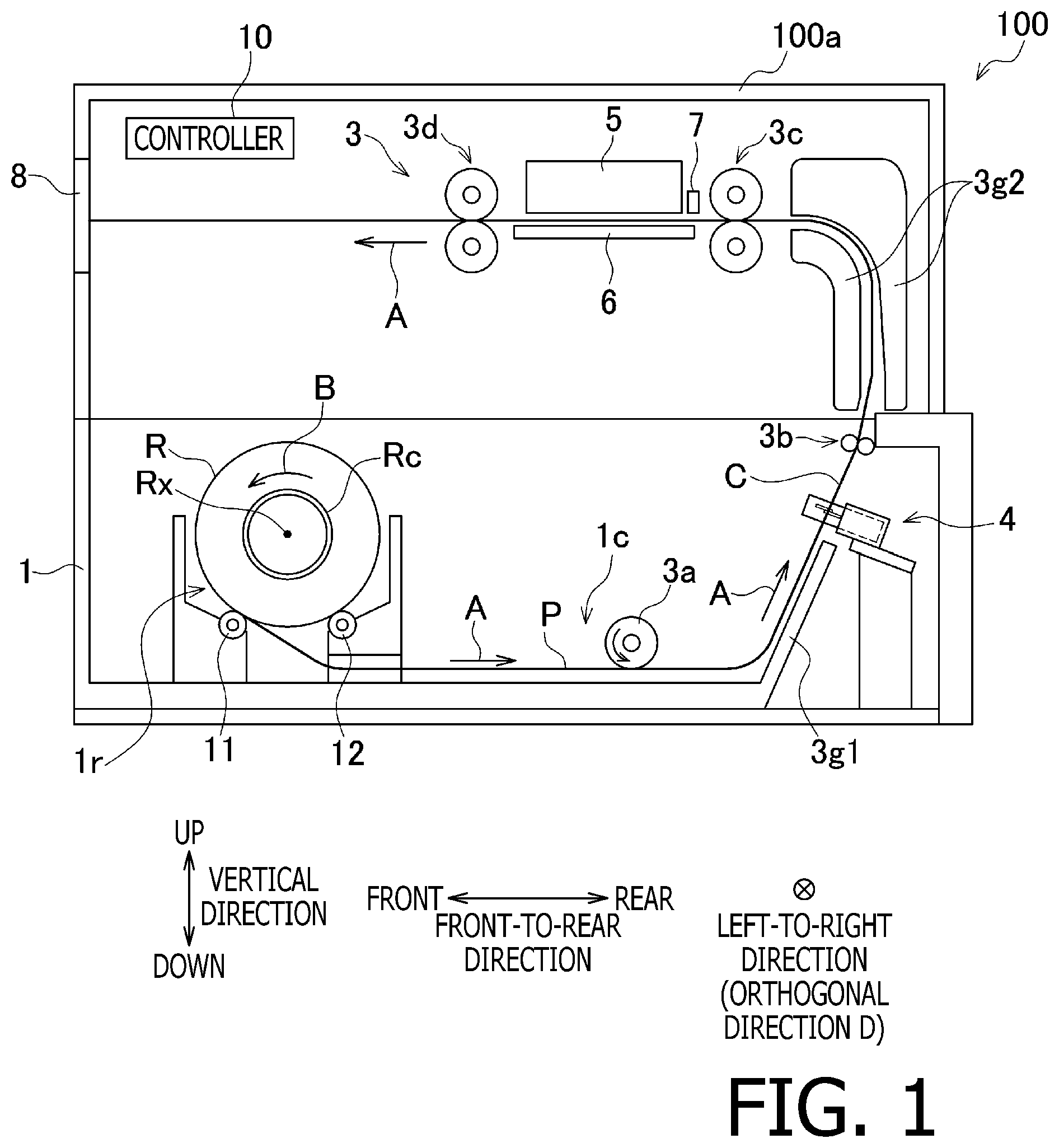 Patent US12403703 Figure 1 – Image recording apparatus, computer-readable storage medium, and method for appropriately enlarging image in borderless image recording