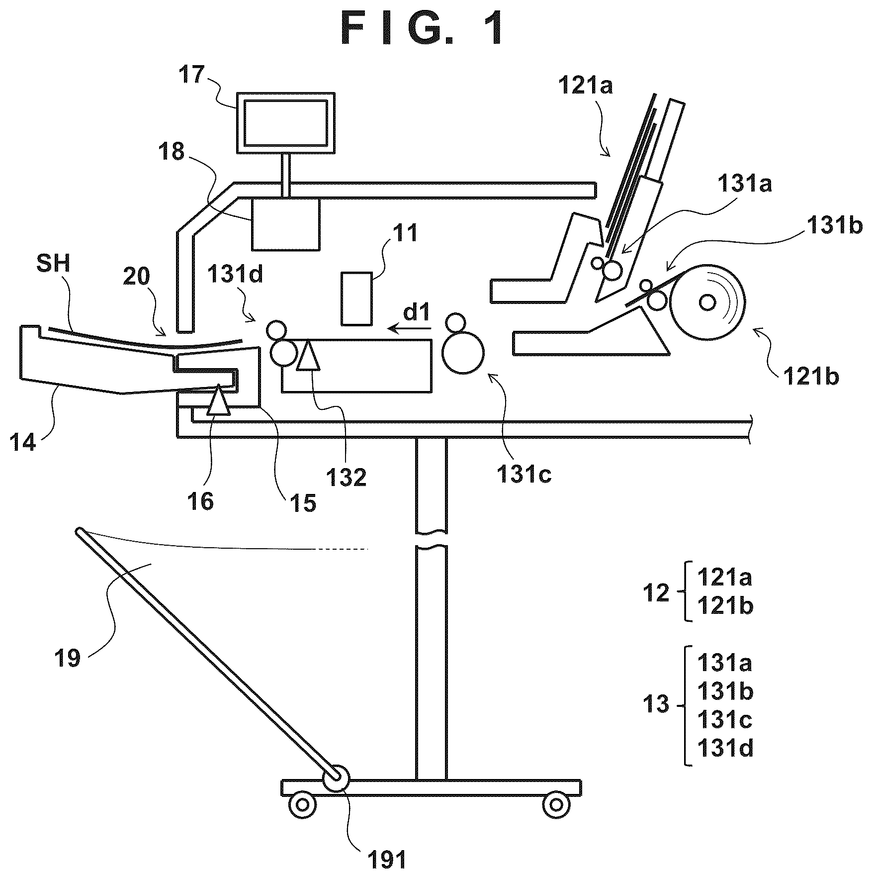 Patent US12403705 Figure 1 – Printing apparatus for printing on cut sheets and roll sheets