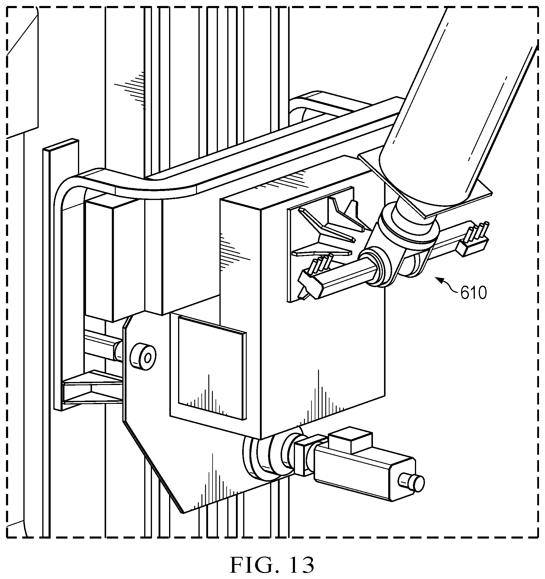 Patent US12403706 Figure 13 – Robotics for inkjet printing vehicle livery