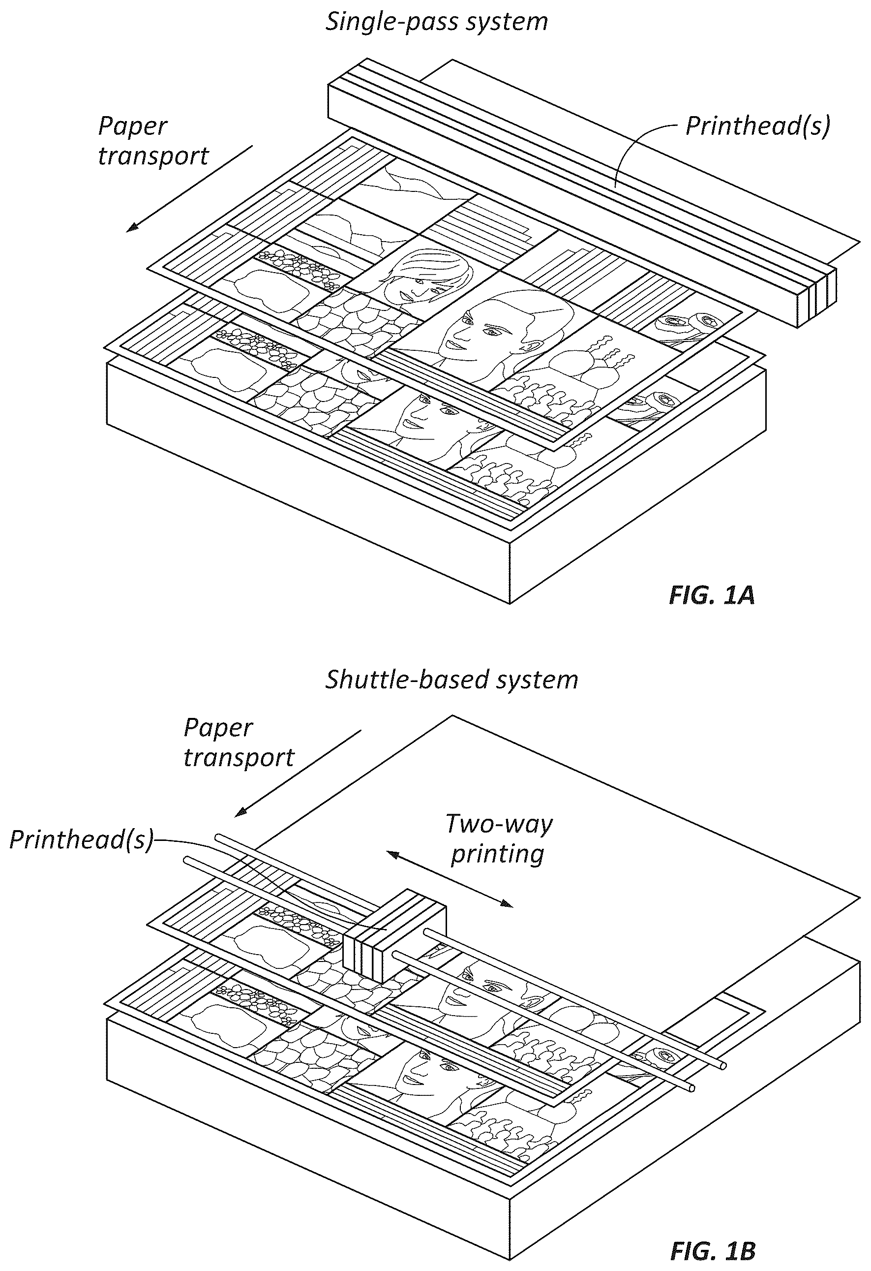 Patent US12403708 Figure 1 – Systems and methods for determining printing conditions based on samples of images printed by shuttle-based printers