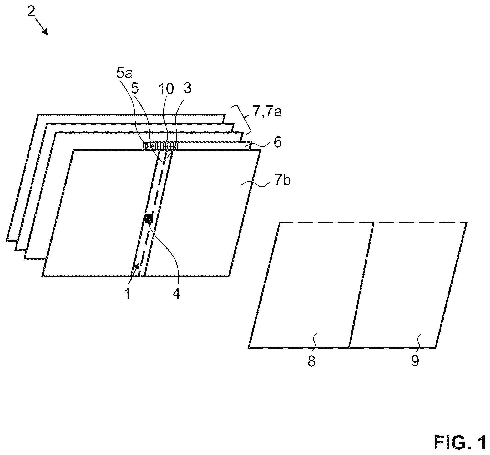Patent US12403715 Figure 1 – Security device for securing an article such as a passport