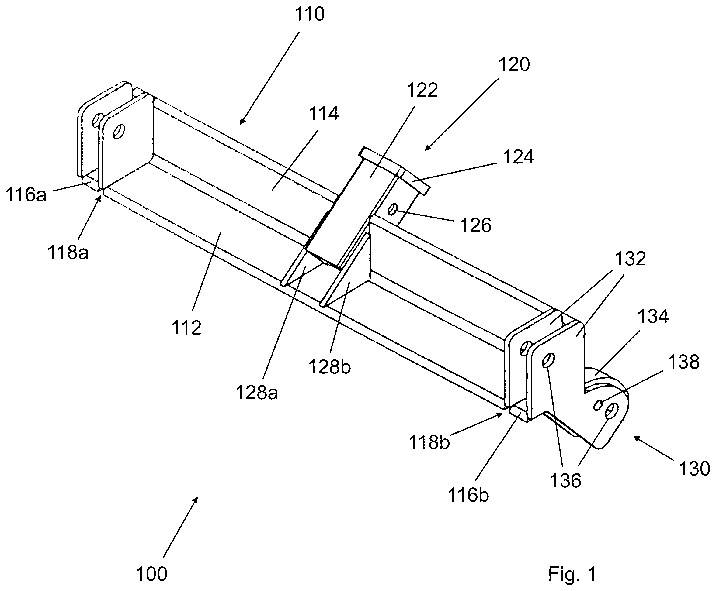 Patent US12403735 Figure 1 – Vehicular utility mount system