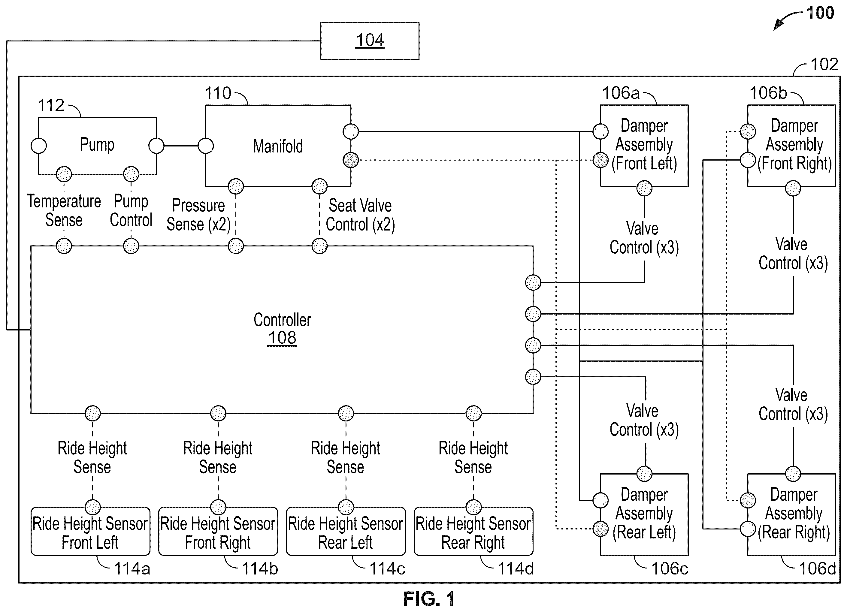 Patent US12403740 Figure 1 – Active suspension damping