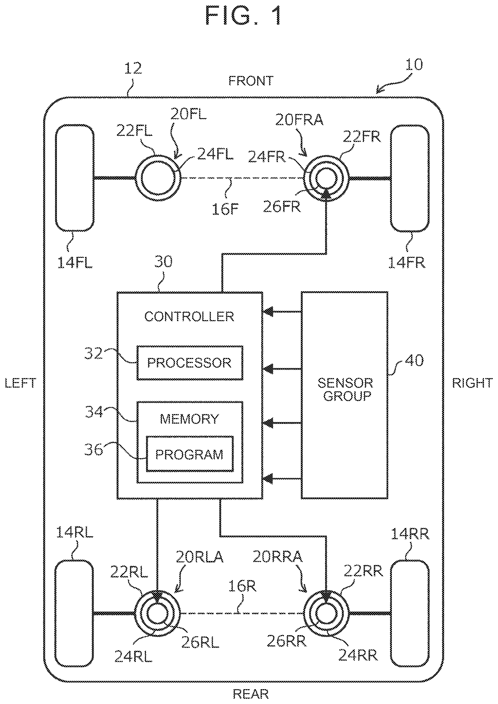 Patent US12403742 — Vehicle behavior control device — Figure 1