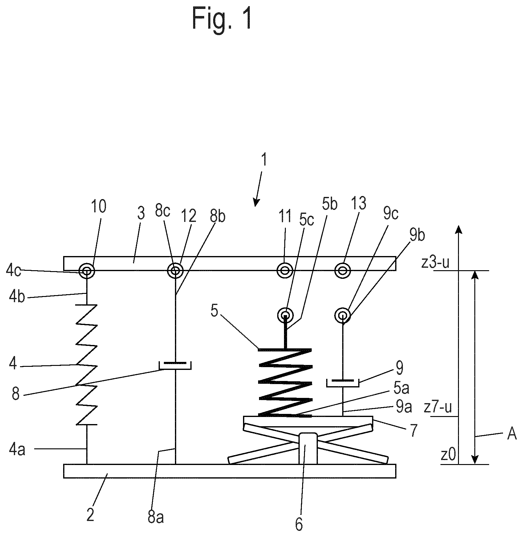 Patent US12403743 Figure 1 – Suspension arrangement and method for controlling suspension arrangements