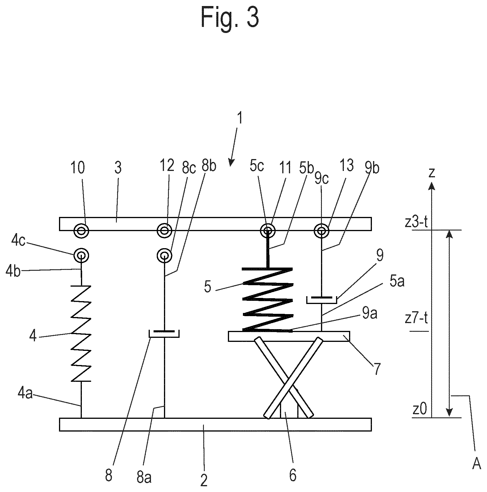Patent US12403743 Figure 3 – Suspension arrangement and method for controlling suspension arrangements