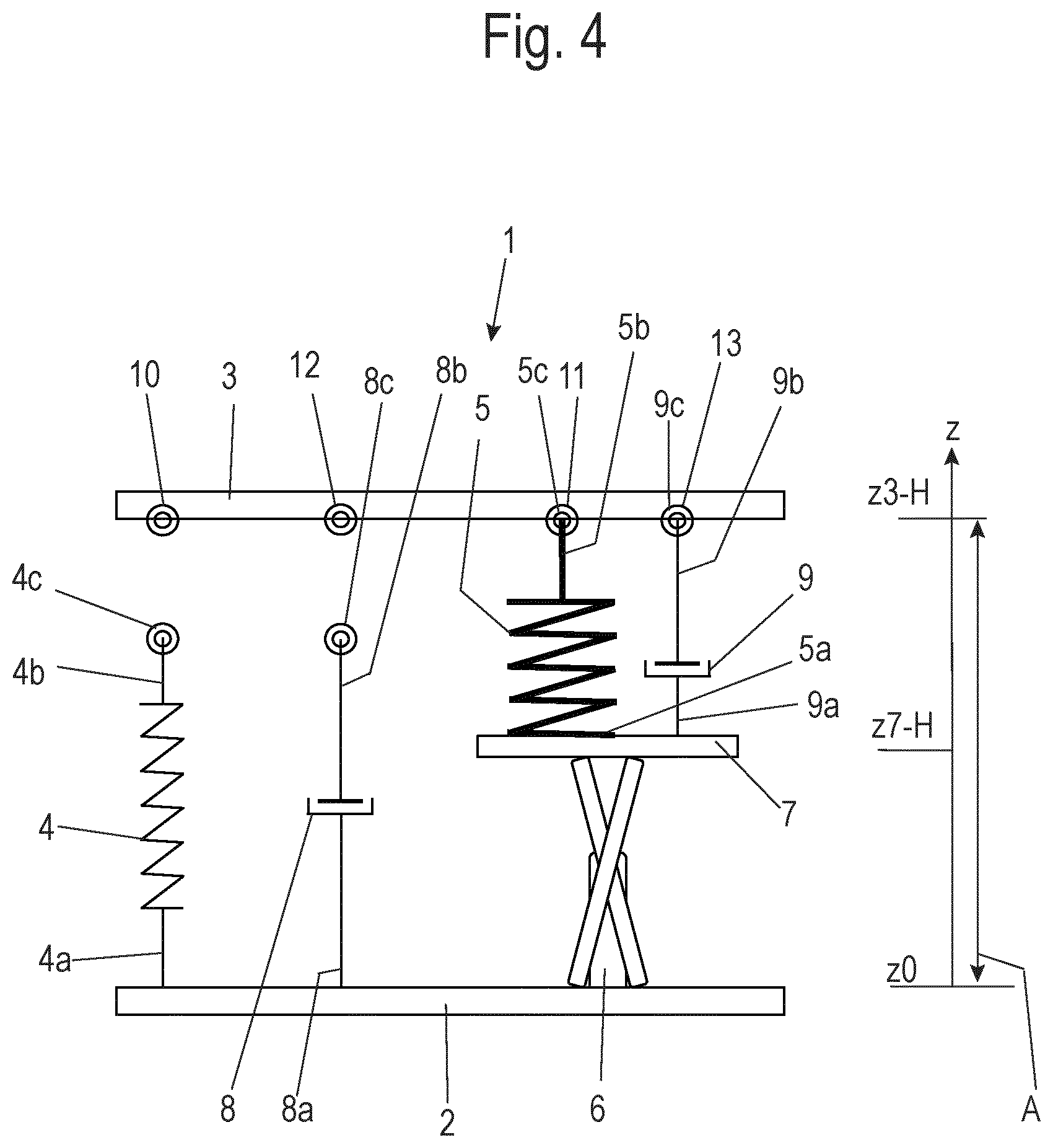 Patent US12403743 Figure 4 – Suspension arrangement and method for controlling suspension arrangements