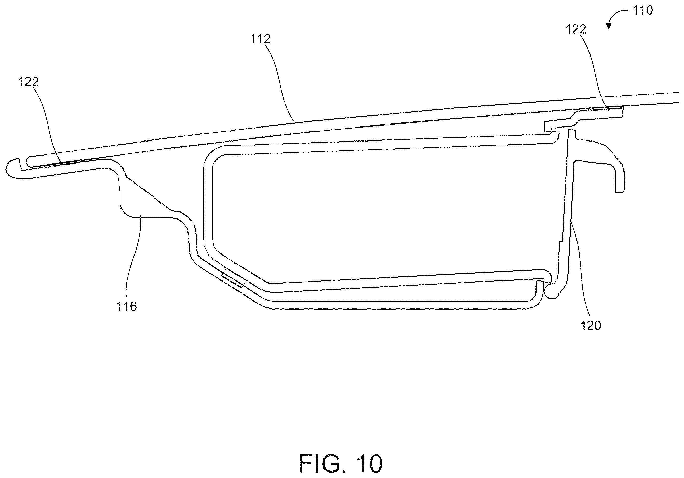 Patent US12403750 Figure 8 – Glass roof panel assembly for vehicle roof