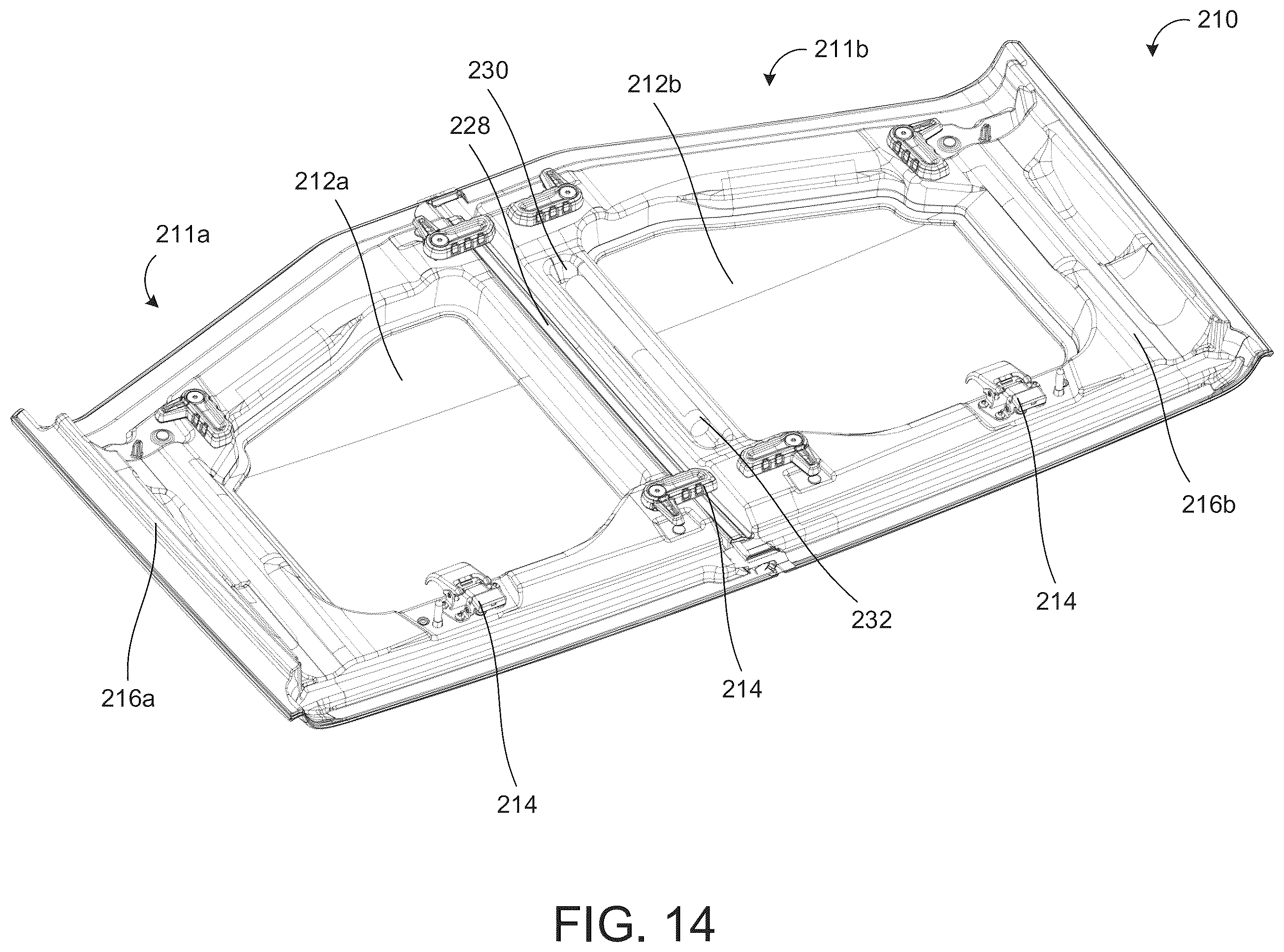 Patent US12403750 Figure 12 – Glass roof panel assembly for vehicle roof