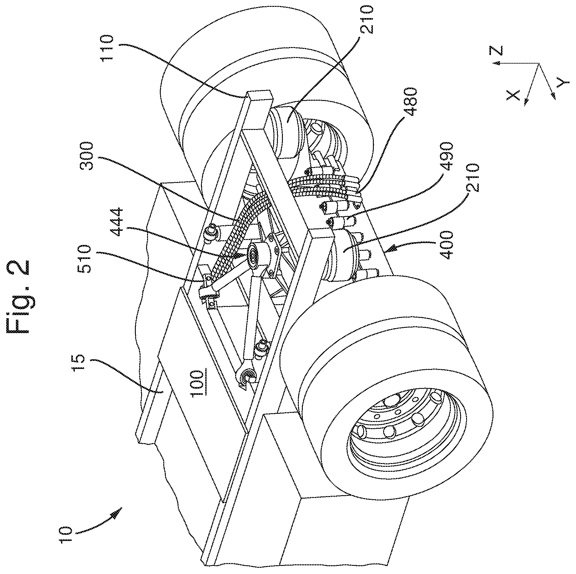 Patent US12403756 Figure 2 – Rear axle with integrated electric motor