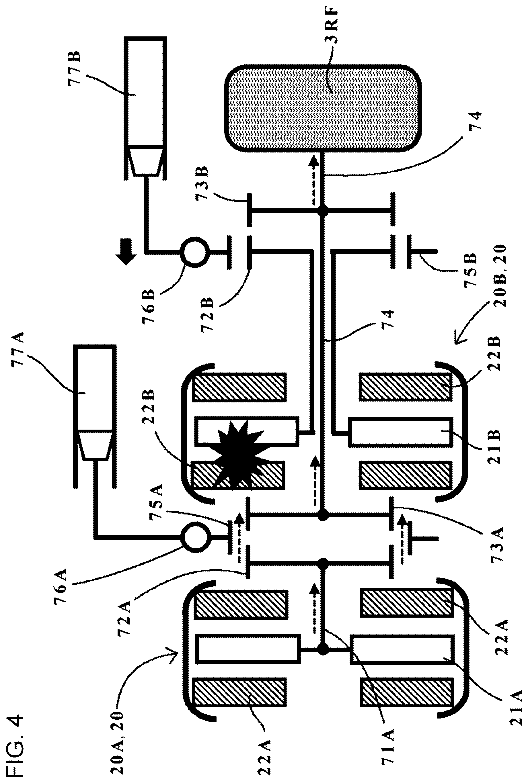 Patent US12403760 Figure 4 – Axial gap motor and vehicle