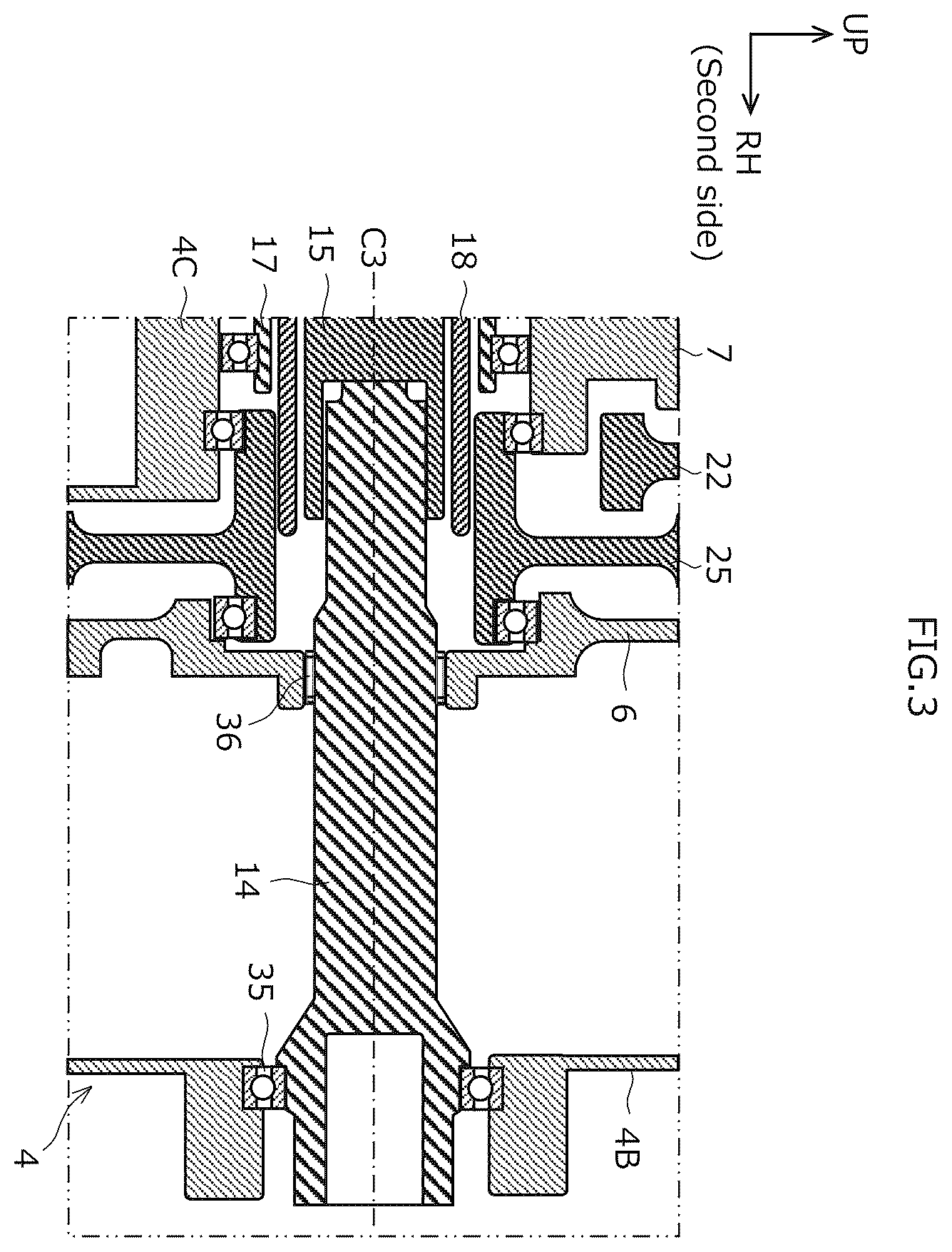 Patent US12403761 Figure 3 – Left-right wheel drive device