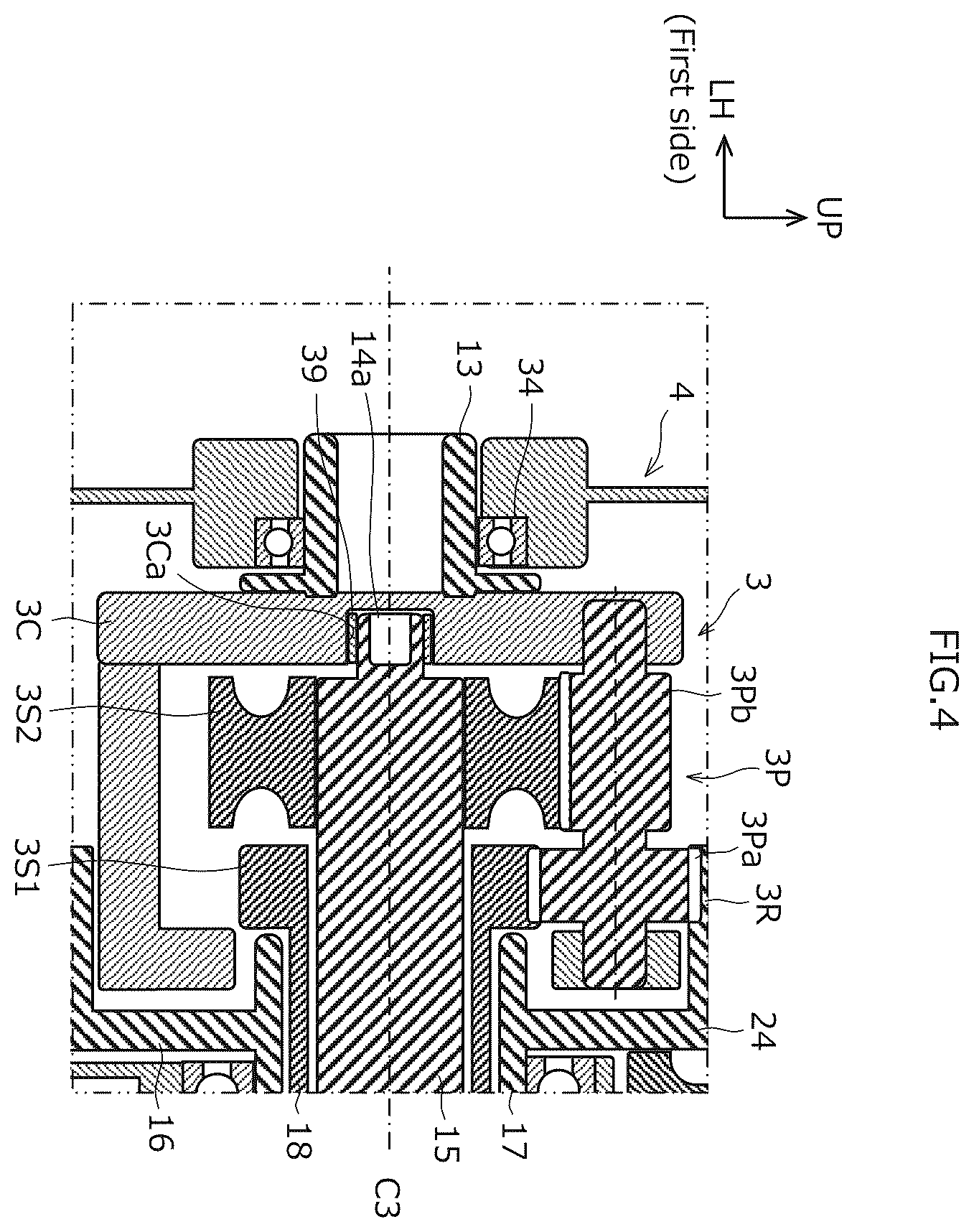 Patent US12403761 Figure 4 – Left-right wheel drive device