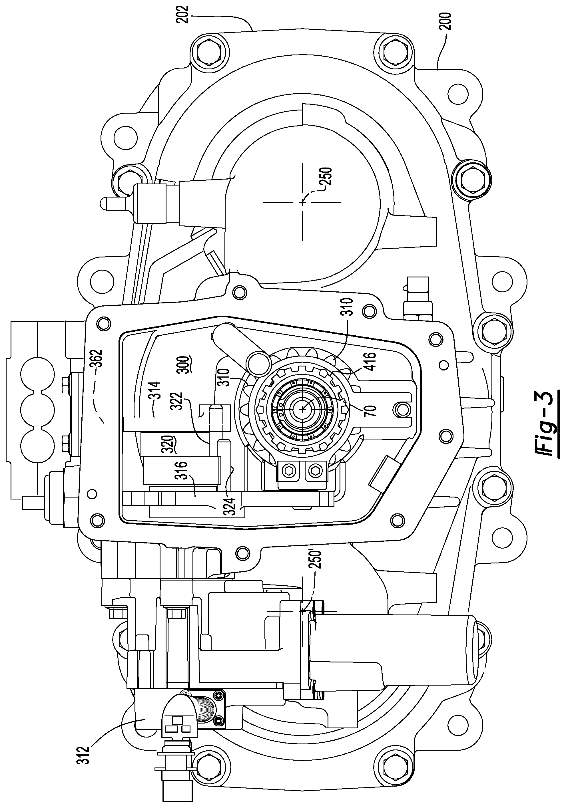 Patent US12403762 Figure 3 – Axle assembly having a shift mechanism