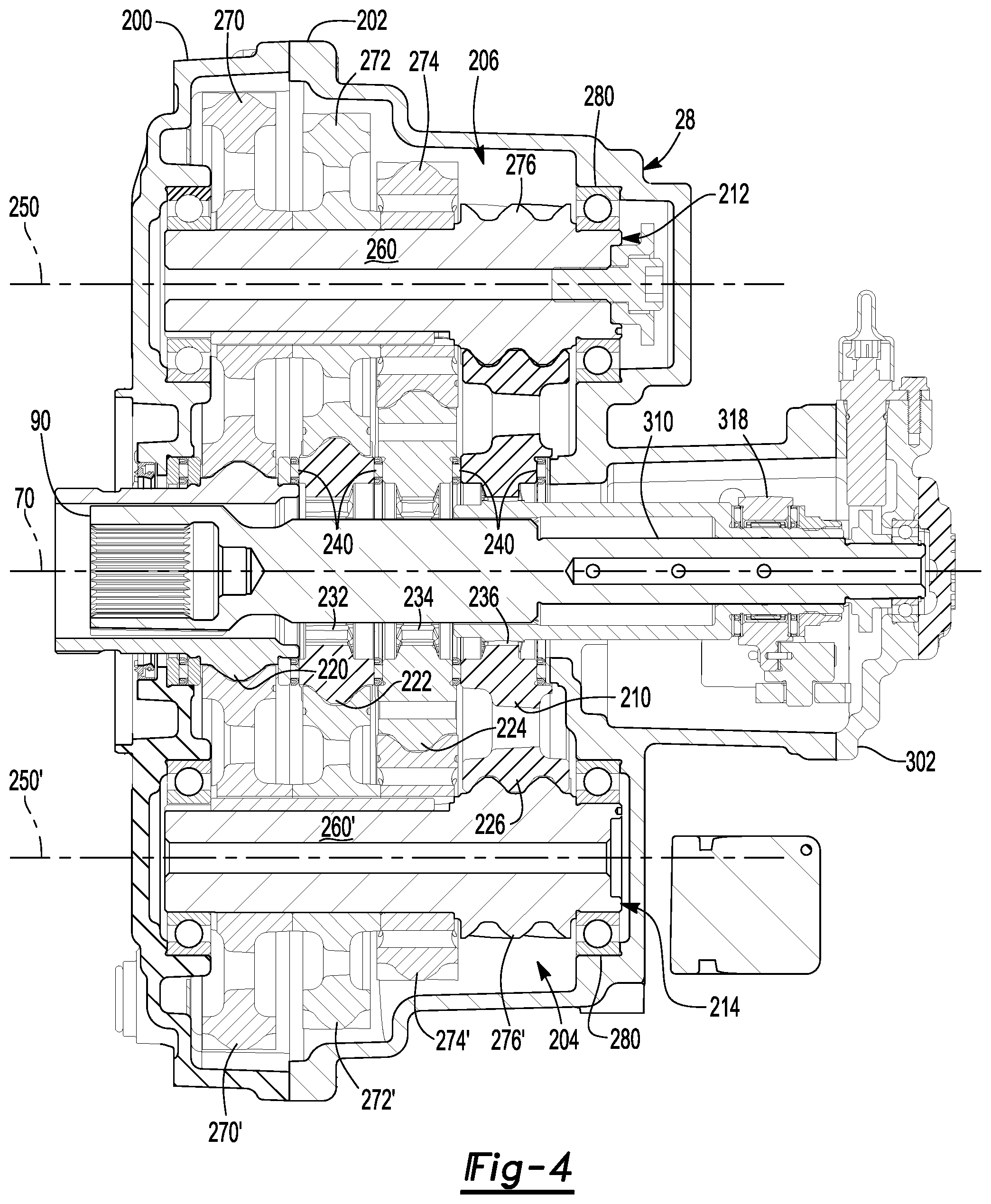 Patent US12403762 Figure 4 – Axle assembly having a shift mechanism