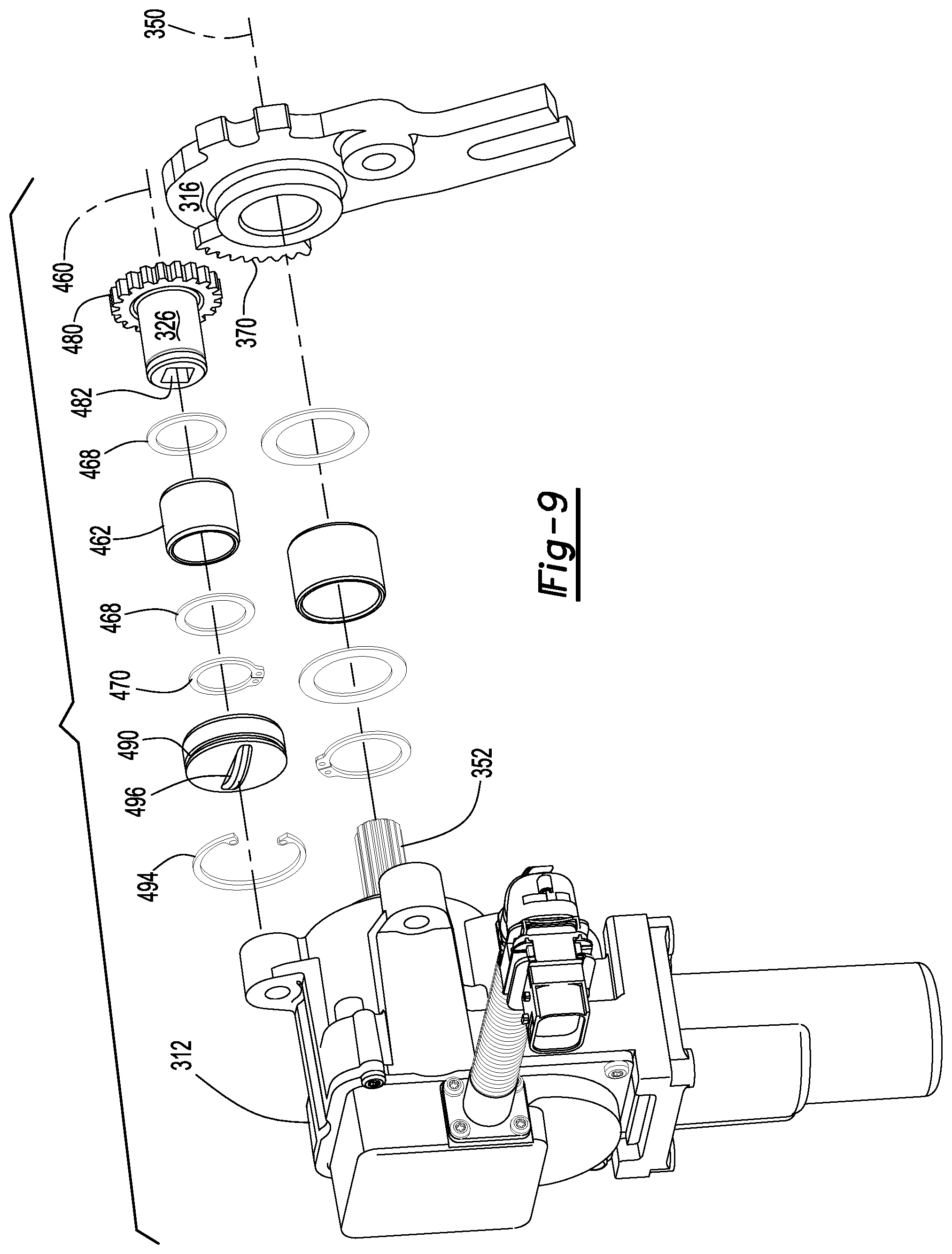 Patent US12403762 Figure 9 – Axle assembly having a shift mechanism